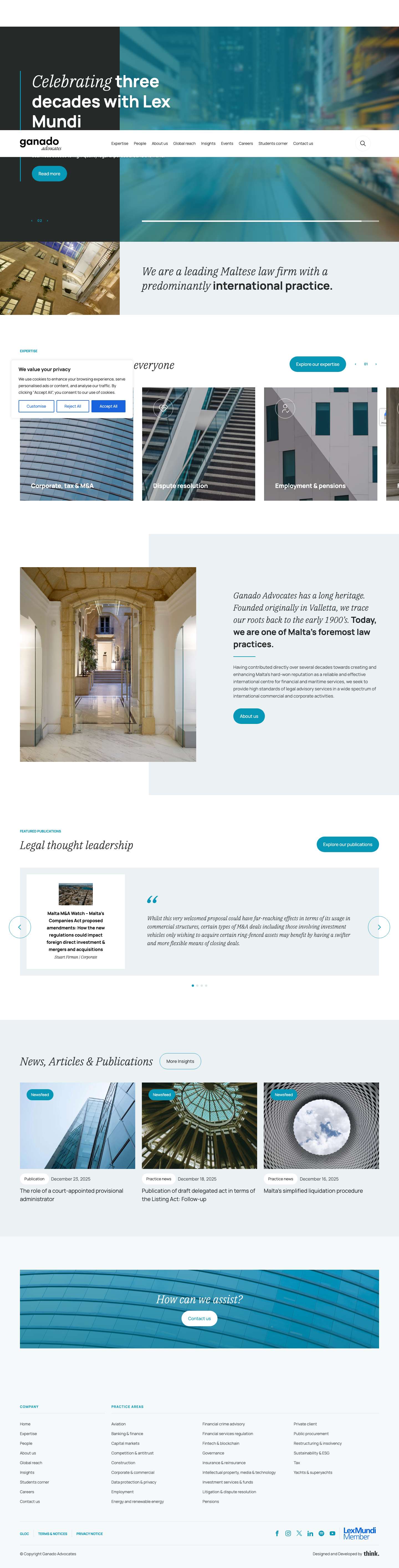 Ganado Advocates - Trusted Legal Advisors in Malta and LuxembourgGanado Advocates - Trusted Legal Advisors in Malta and Luxembourg - Full Screenshot
