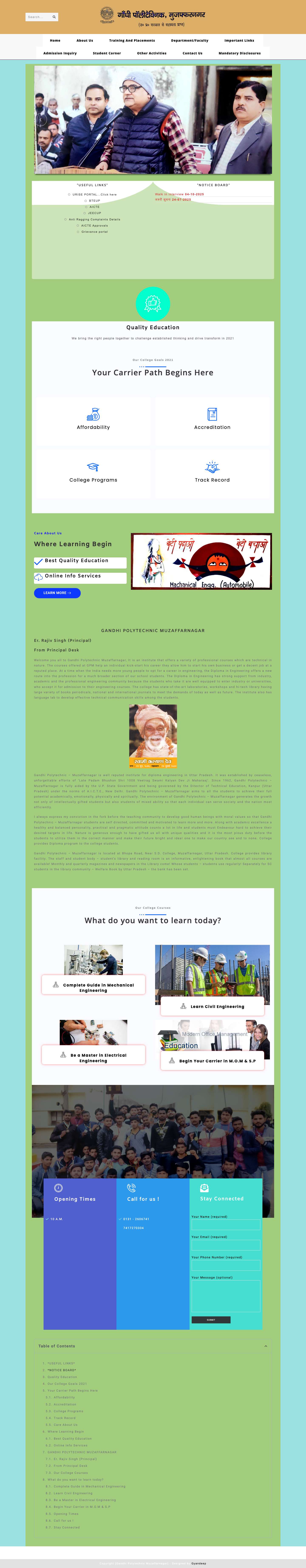 GANDHI POLYTECHNIC MUZAFFARNAGAR - GANDHI POLYTECHNIC MUZAFFARNAGAR - Full Screenshot