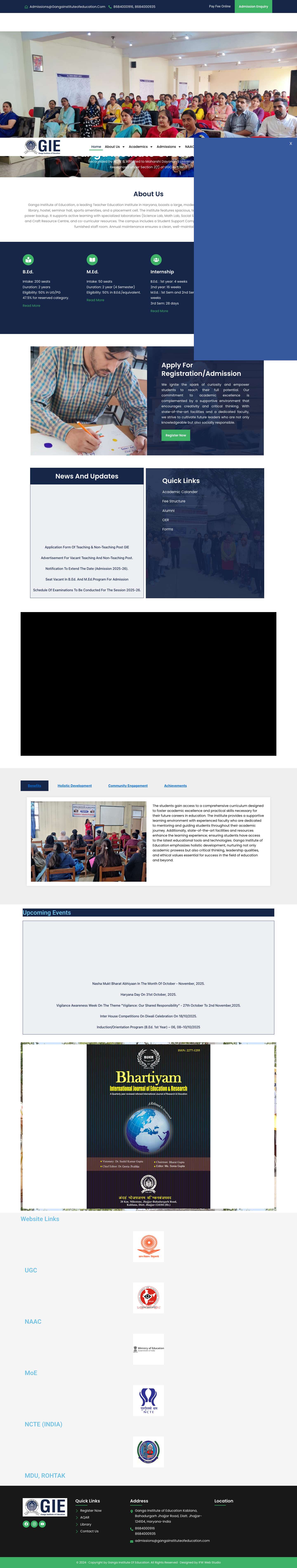 Ganga Institute of Education - Best Teaching College - Full Screenshot