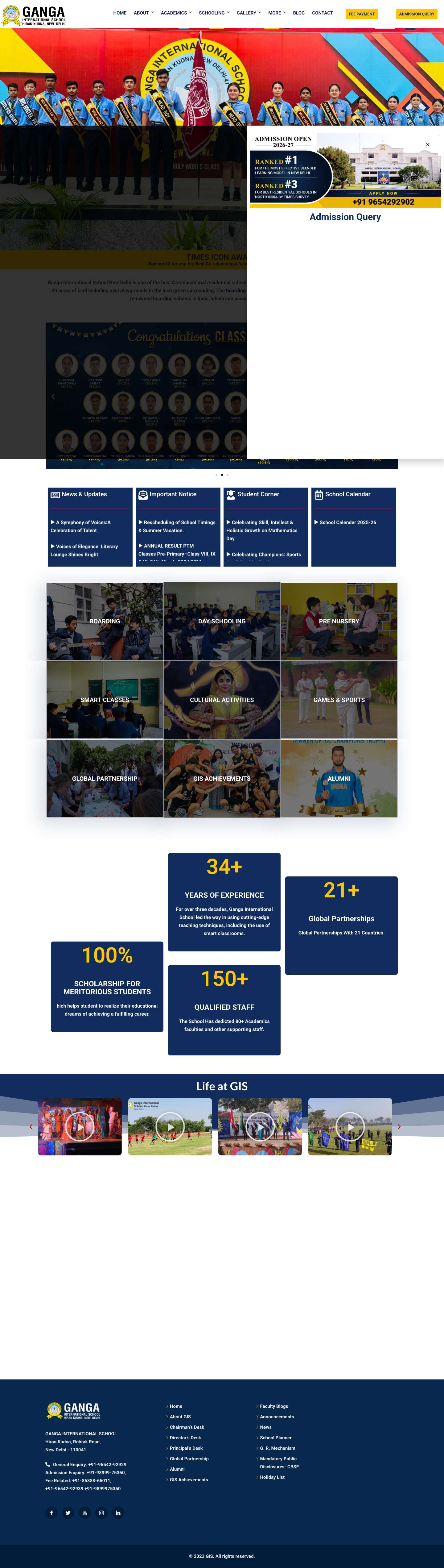 Ganga International School - GIS - Full Screenshot