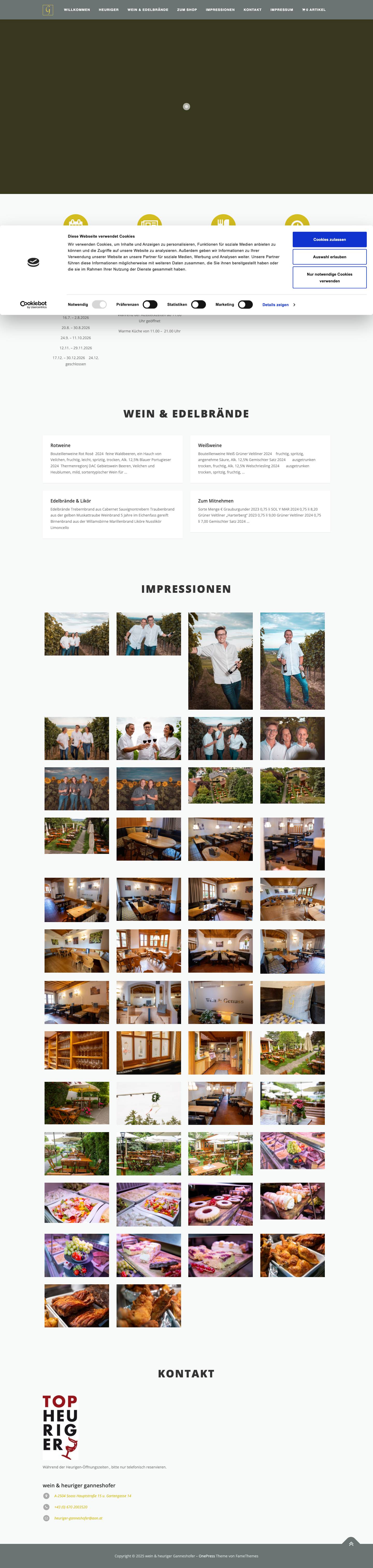 wein & heuriger Ganneshofer - Full Screenshot