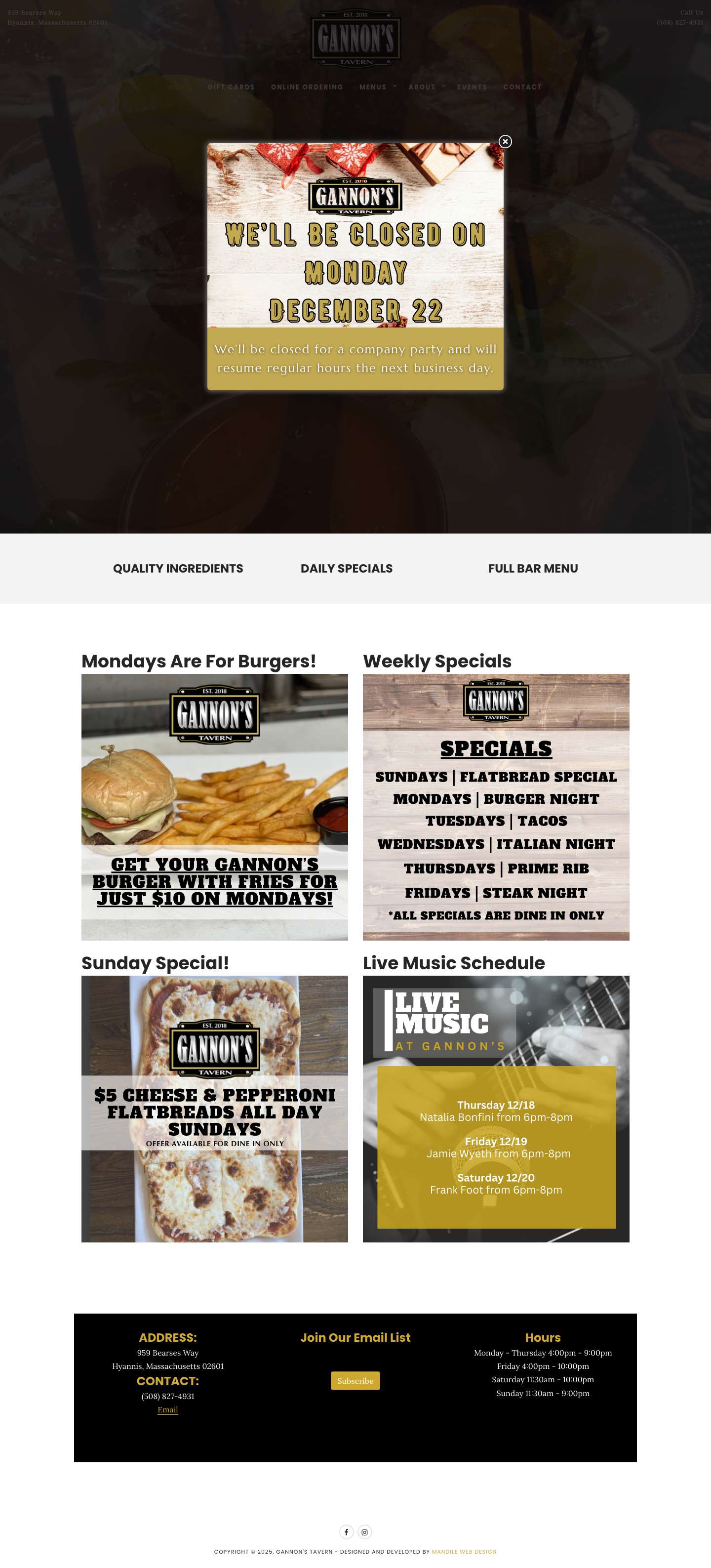 Gannons Tavern - Full Screenshot