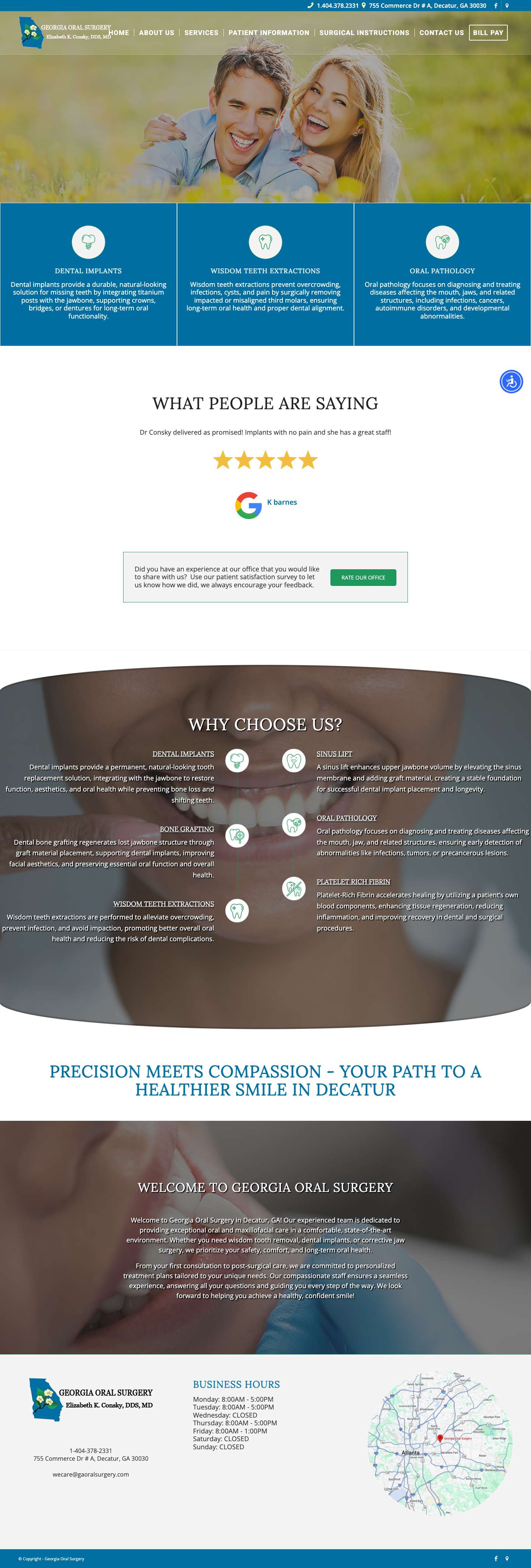 Georgia Oral Surgery – Precision Meets Compassion – Your Path to a Healthier Smile in Decatur - Full Screenshot