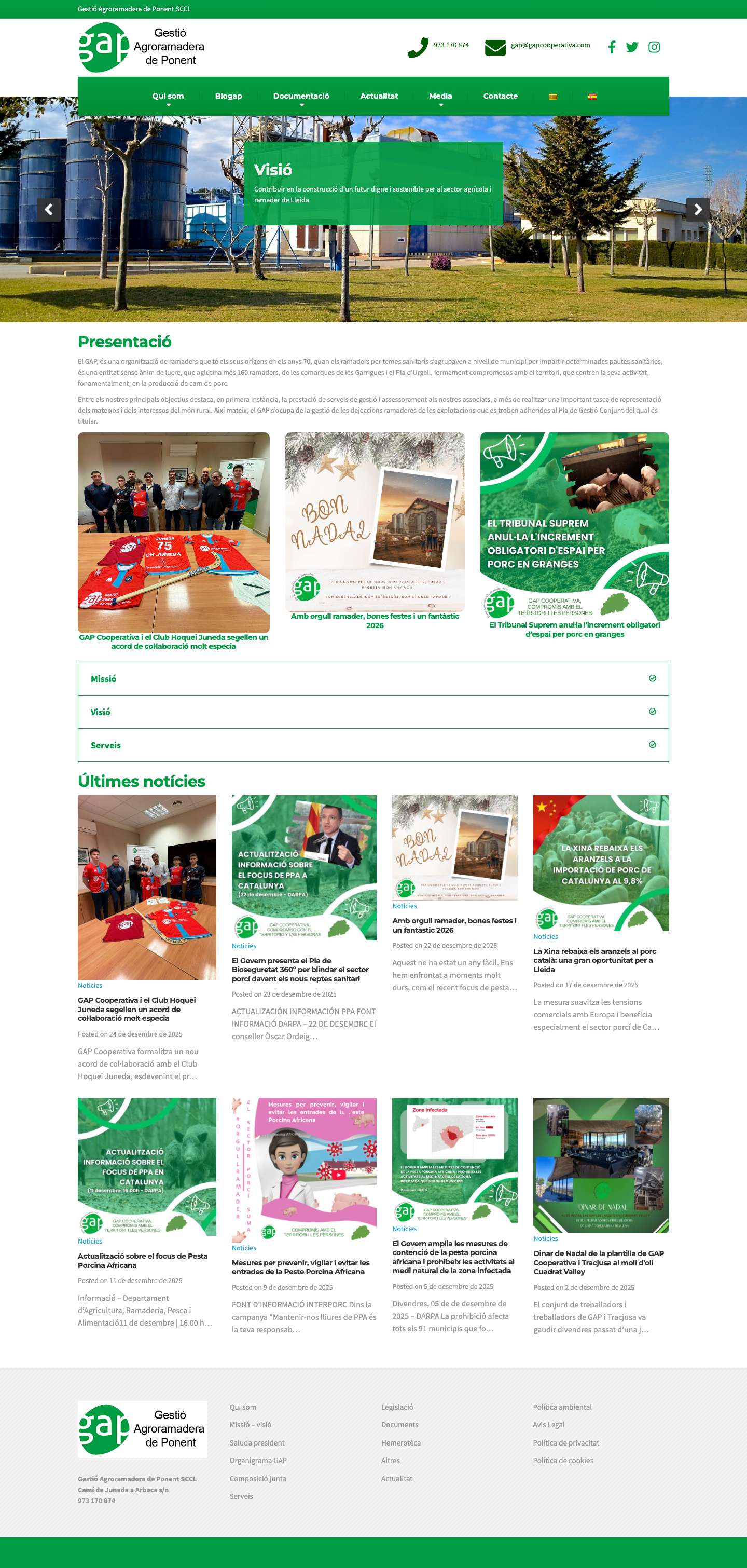 GAP – Gestió Agroramadera de Ponent SCCL - Full Screenshot