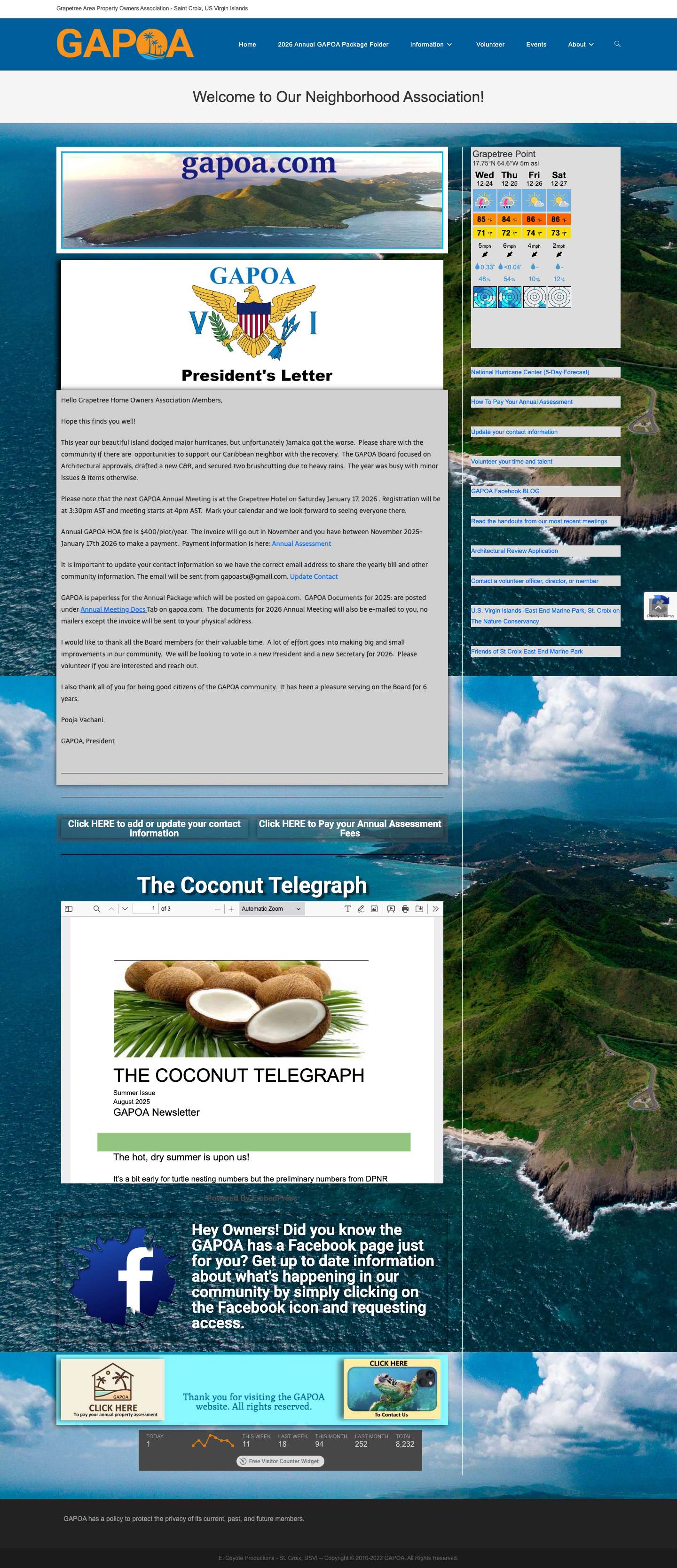 Grapetree Area Property Owners Association – St. Croix, United States Virgin Islands - Full Screenshot