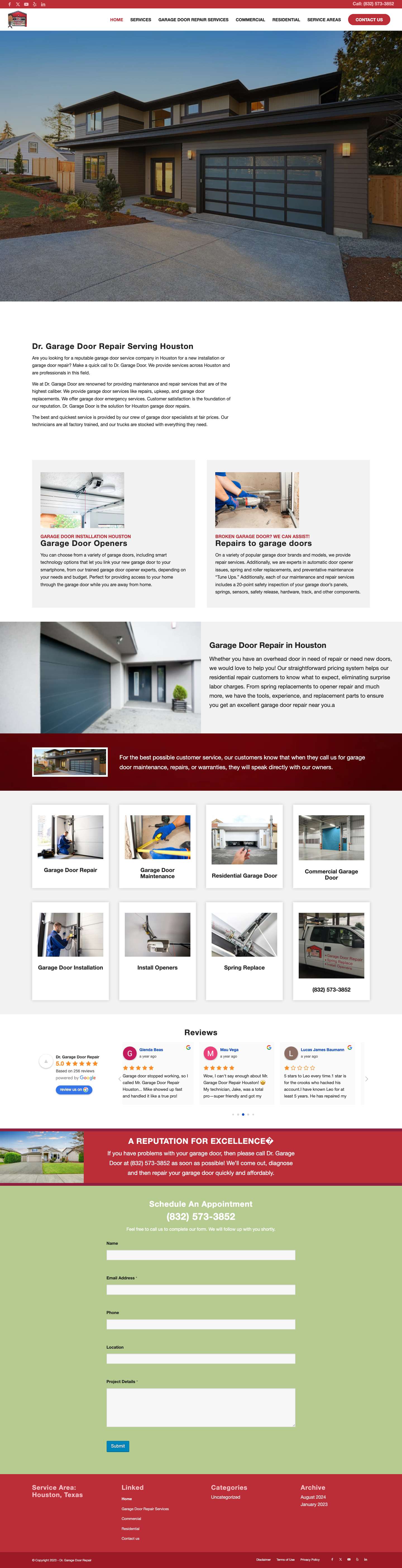Dr. Garage Door – Houston Garage Door Repair - Full Screenshot