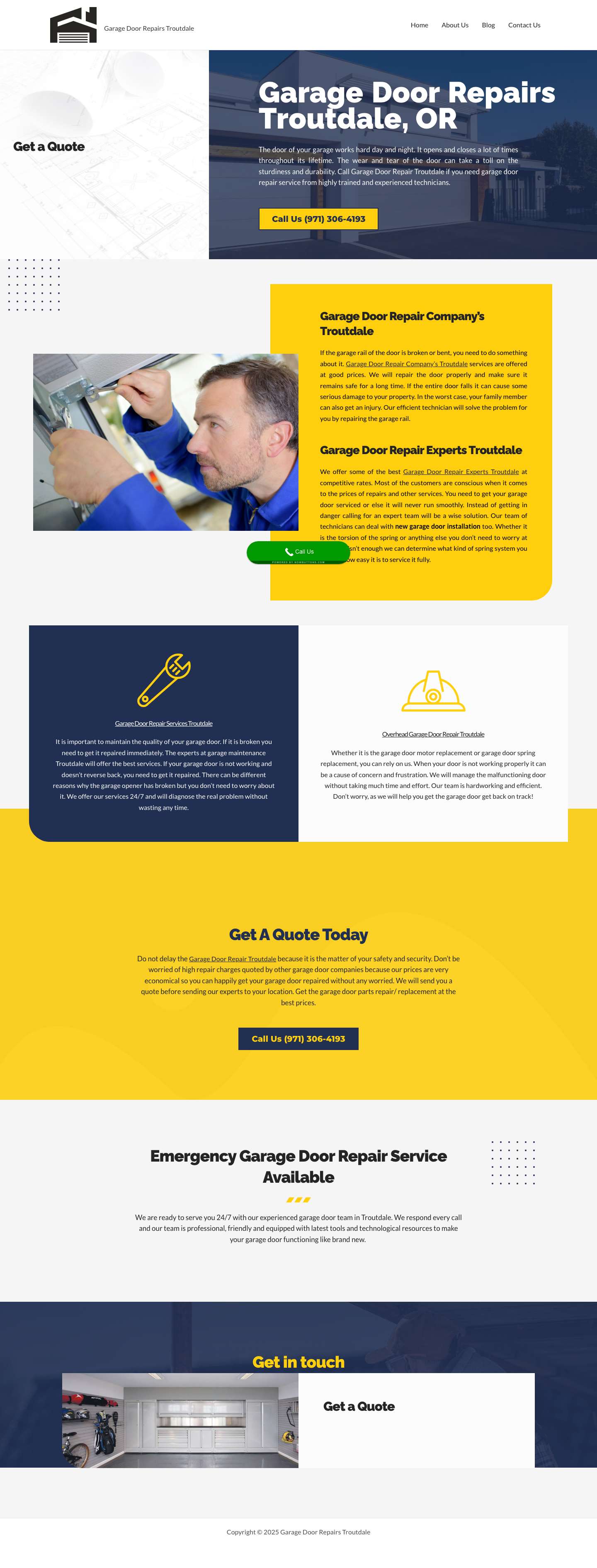 Garage Door Repairs Troutdale - Call Now :9713064193 - Full Screenshot