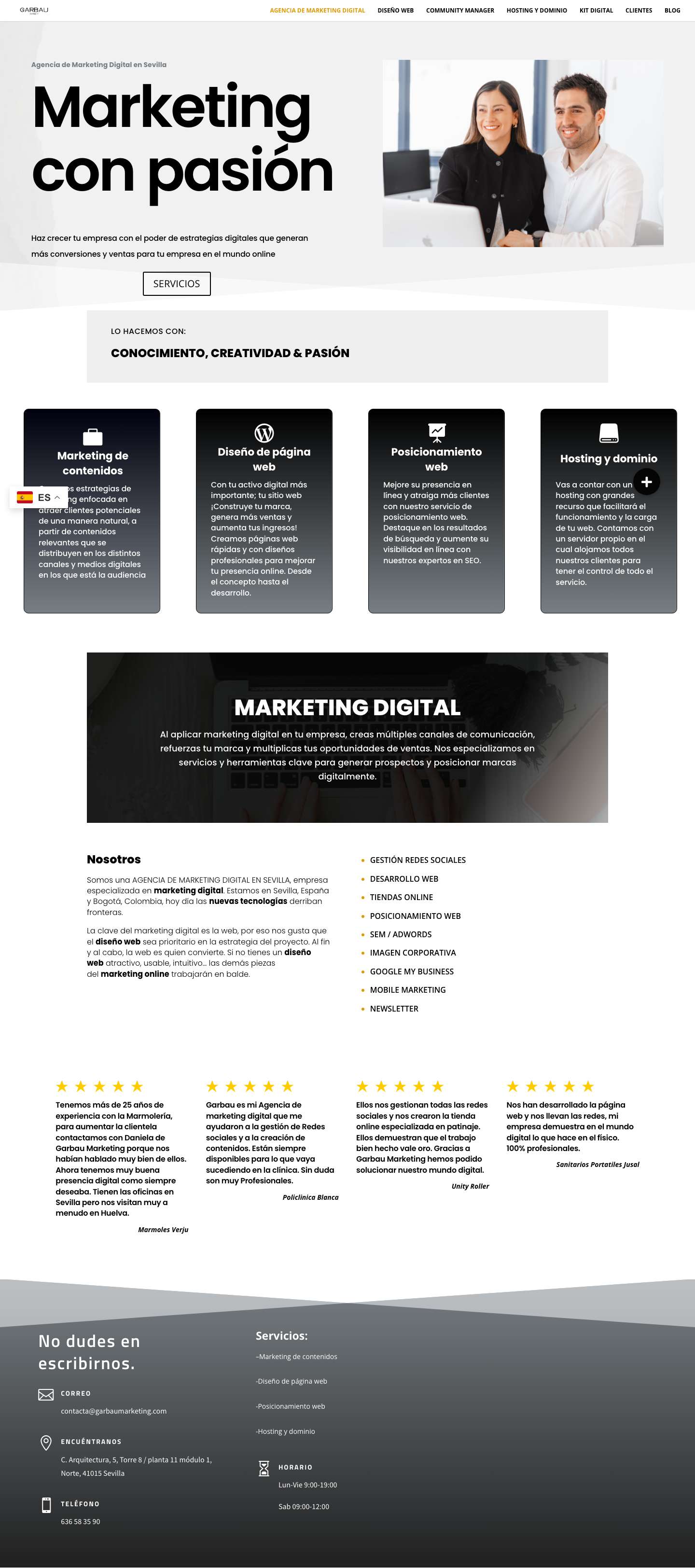 Agencia de marketing digital - Garbau Marketing - Full Screenshot