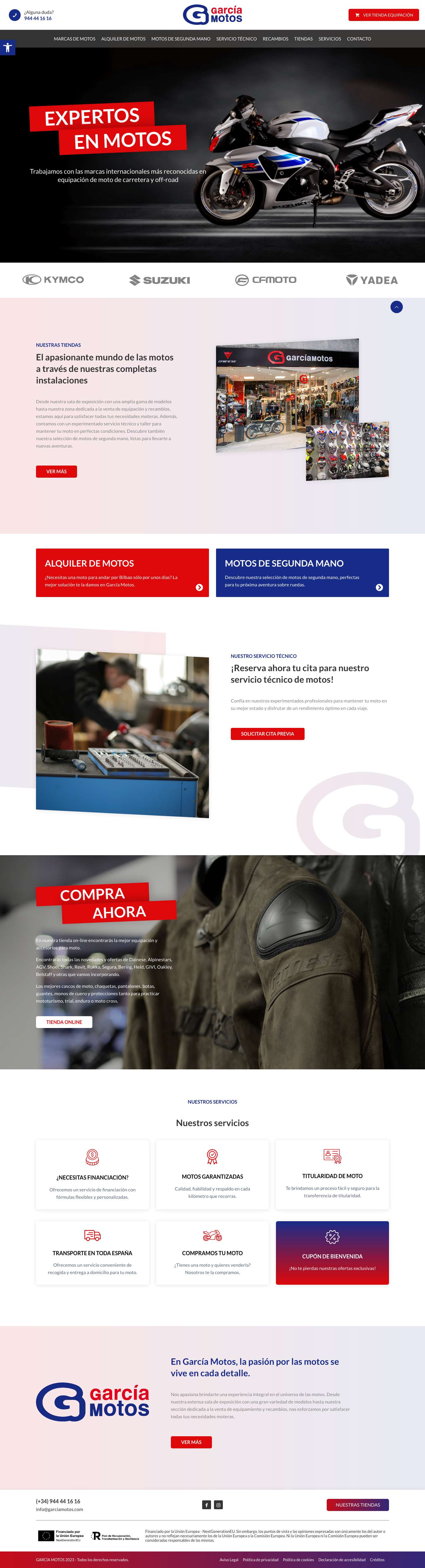 Tienda de motos de segunda mano | García MotosHerramientas de accesibilidadAumentar textoDisminuir textoEscala de grisesAlto contrasteContraste negativoFondo claroSubrayar enlacesFuente legibleRestablecer - Full Screenshot