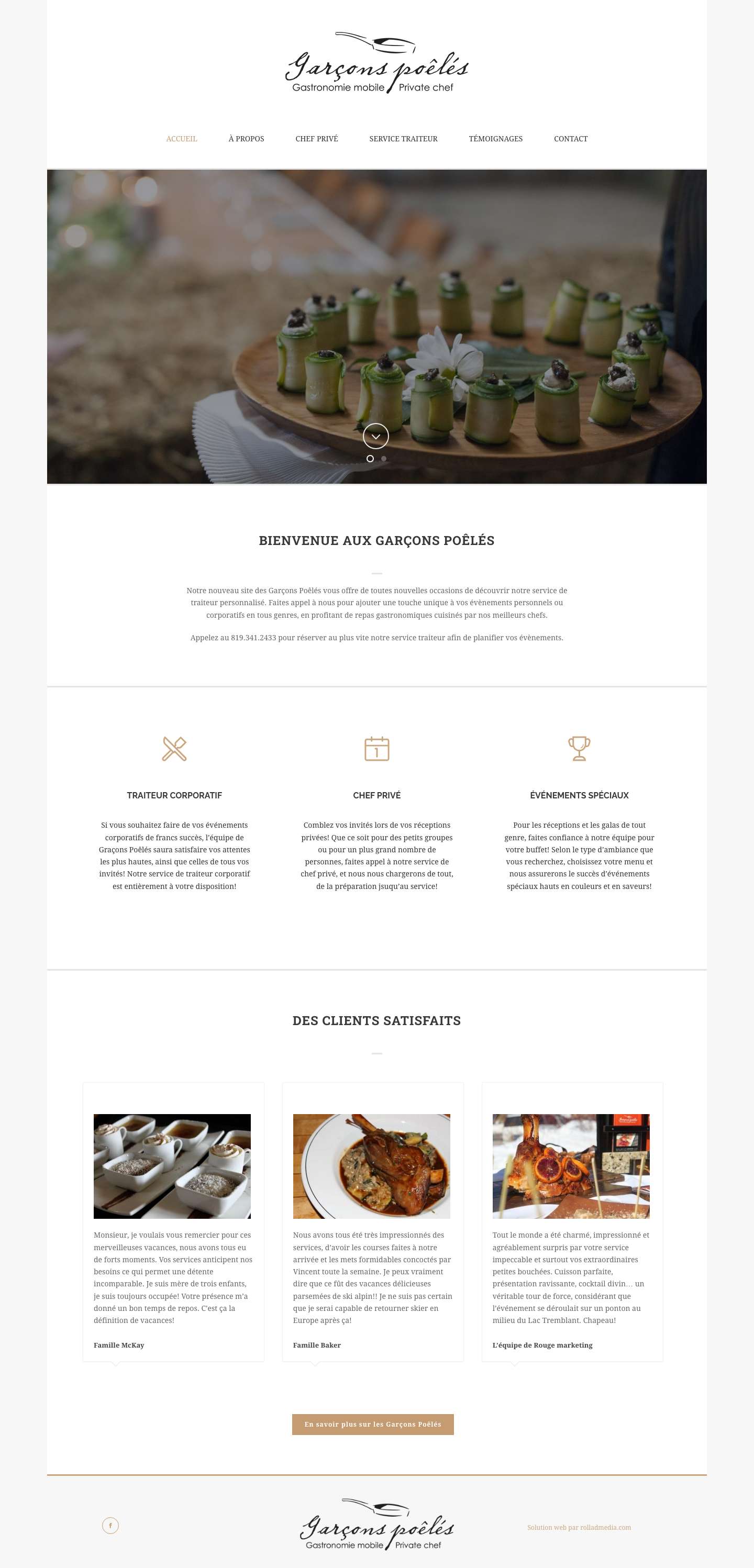 Garçons Poélés – Traiteur et chef privé - Full Screenshot