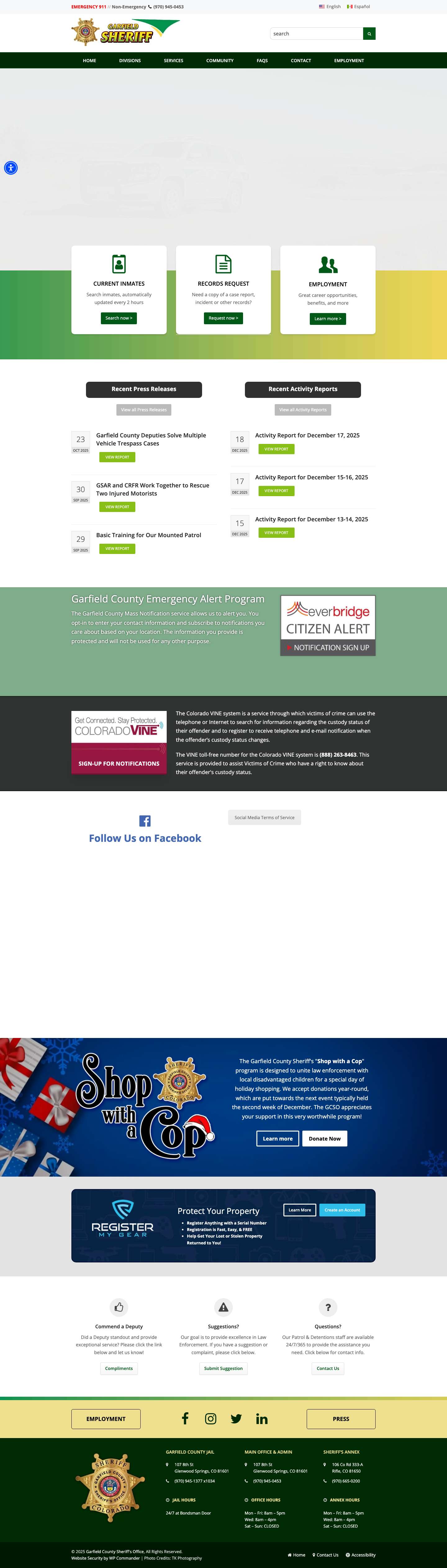 Garfield County Sheriff Colorado - Full Screenshot