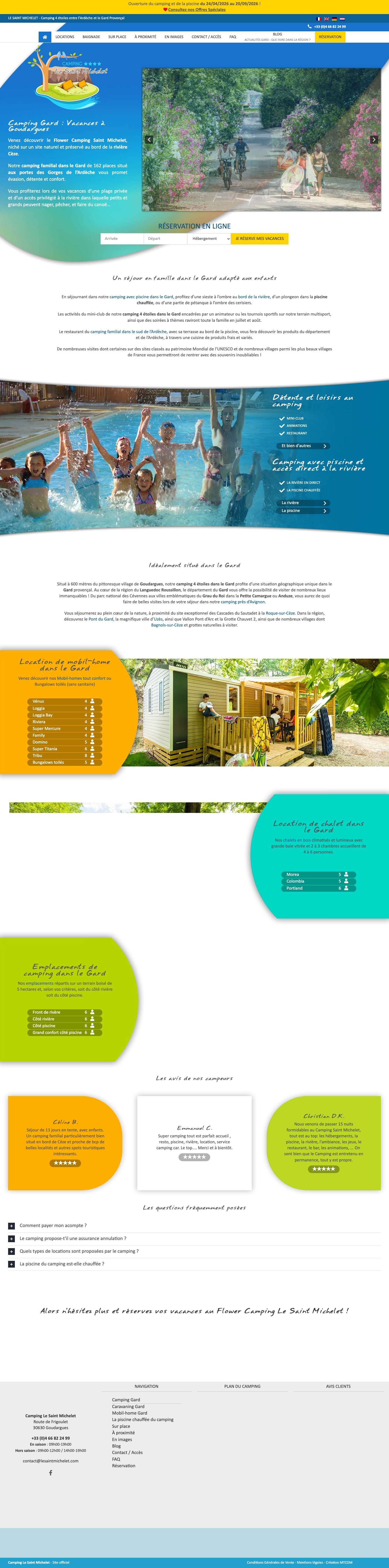 Camping Gard : Vacances en camping 4 étoiles dans le Gard - Full Screenshot