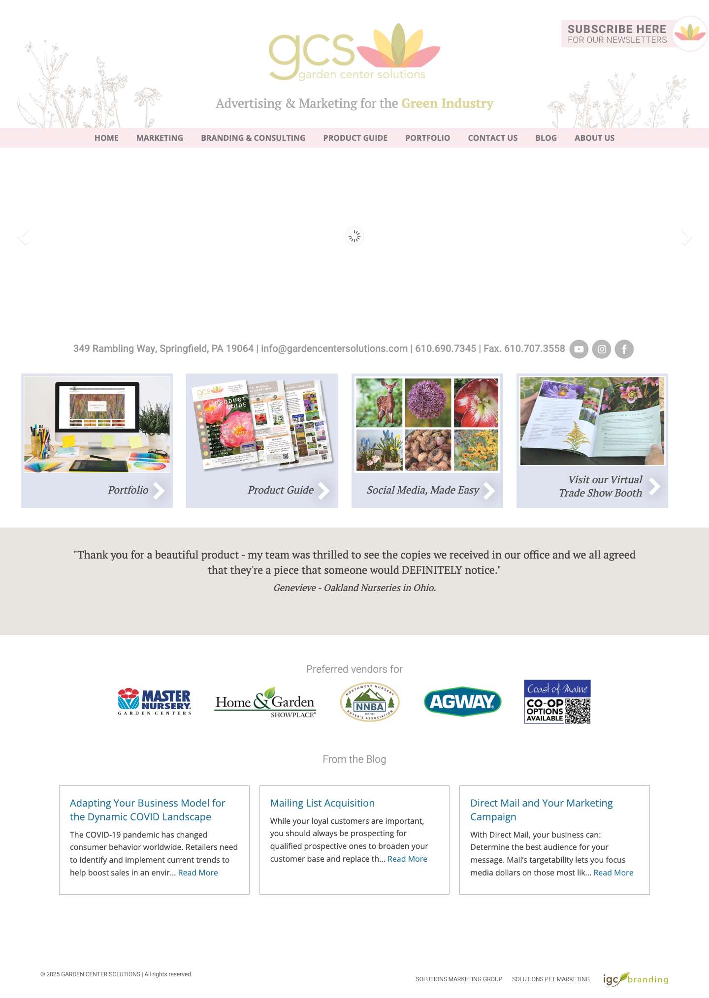 Garden Center Solutions | Marketing for the Green Industry - Full Screenshot