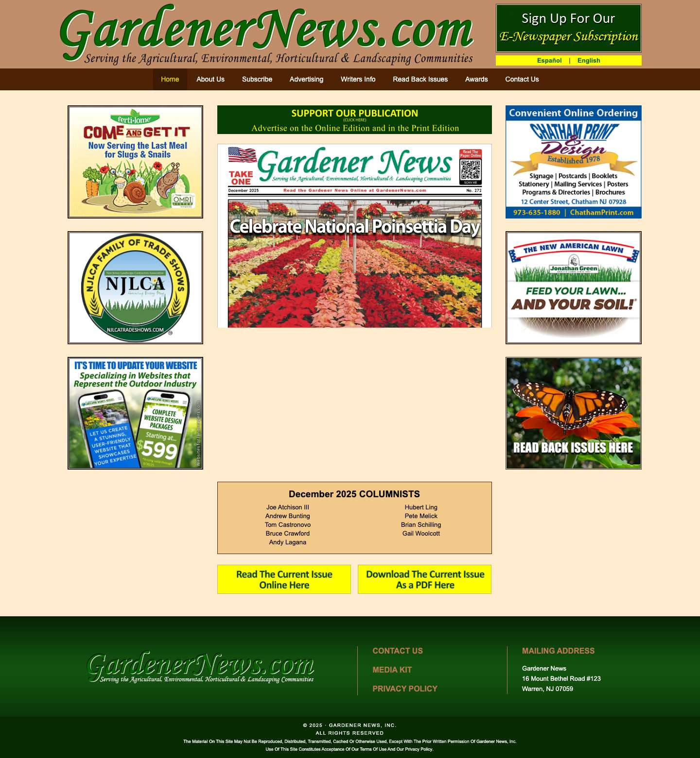 GardenerNews.com – Agricultural News, Environmental News, Gardening News, Horticultural News, and Landscaping News - Full Screenshot