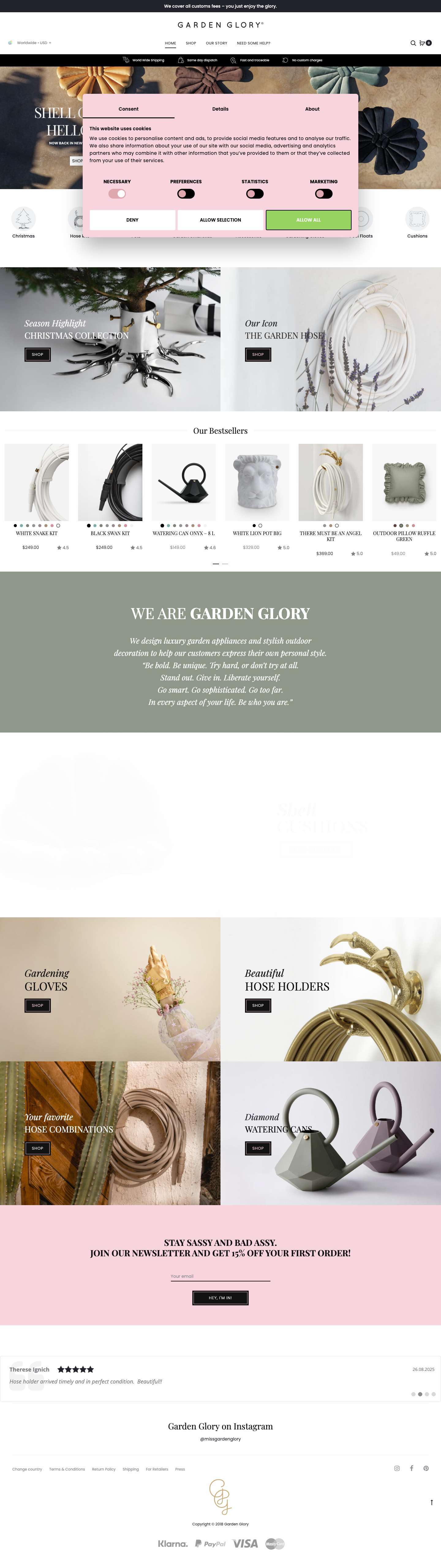 Luxury garden appliances and stylish outdoor decoration - Full Screenshot