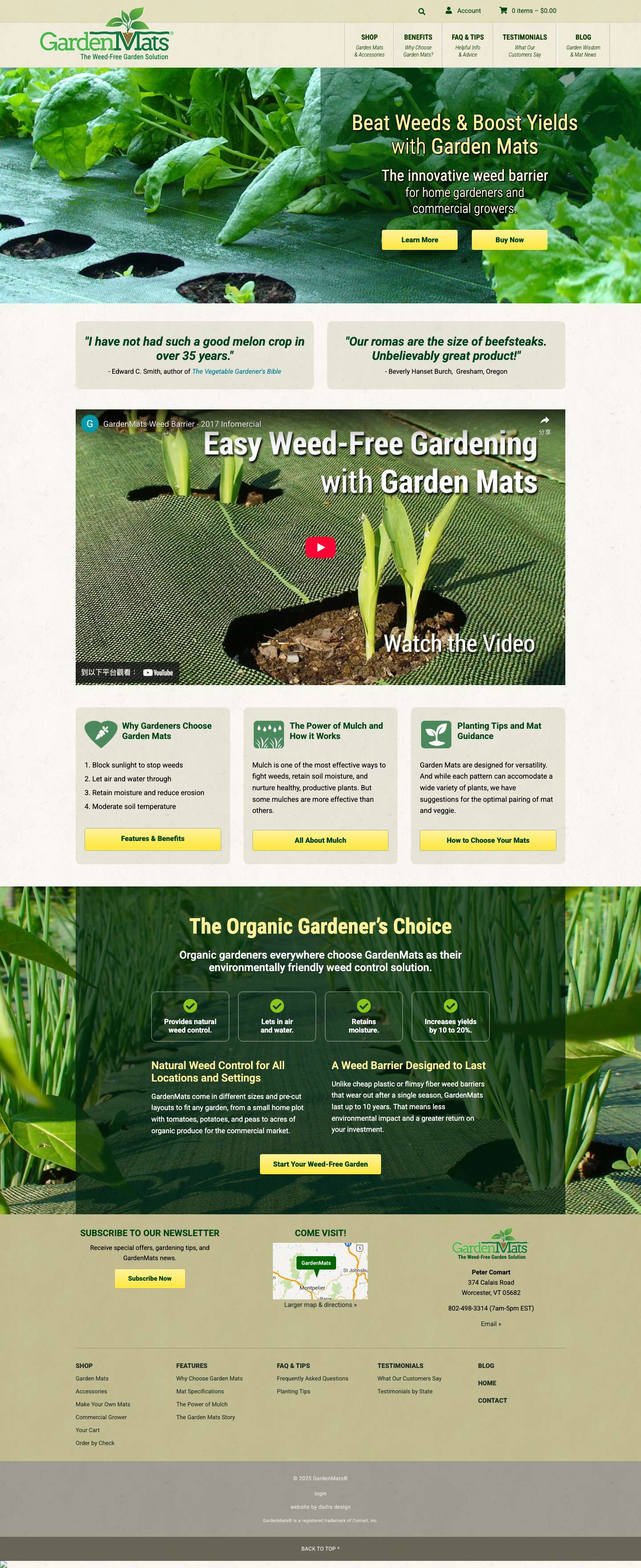 Garden Mats Landscape Fabric Weed Barrier | The Weed-Free Garden Solution - Full Screenshot