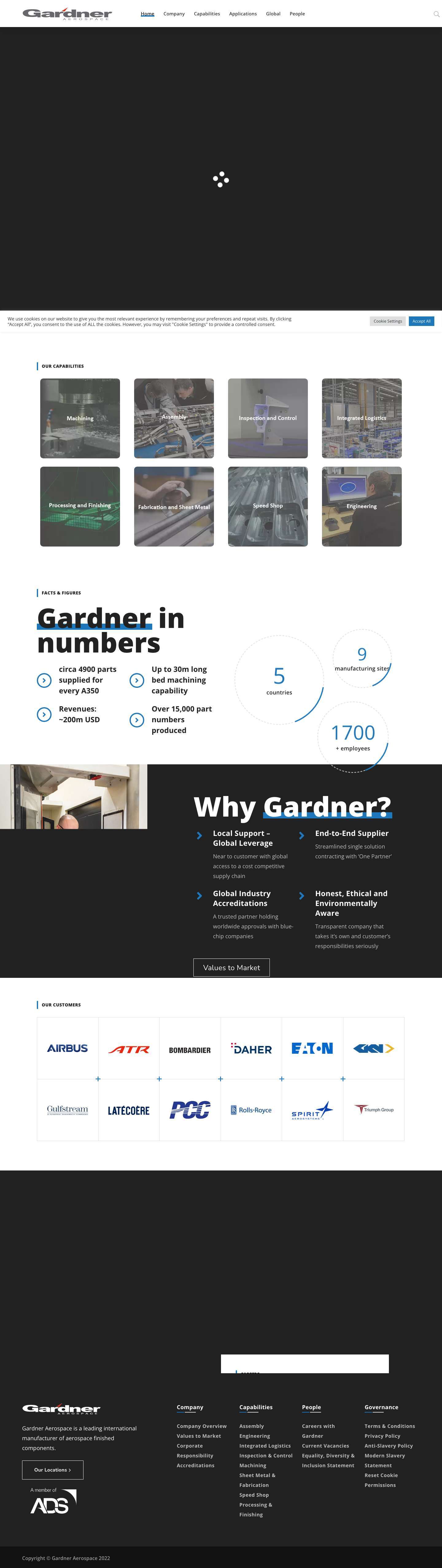 Home • Gardner Aerospace - Full Screenshot