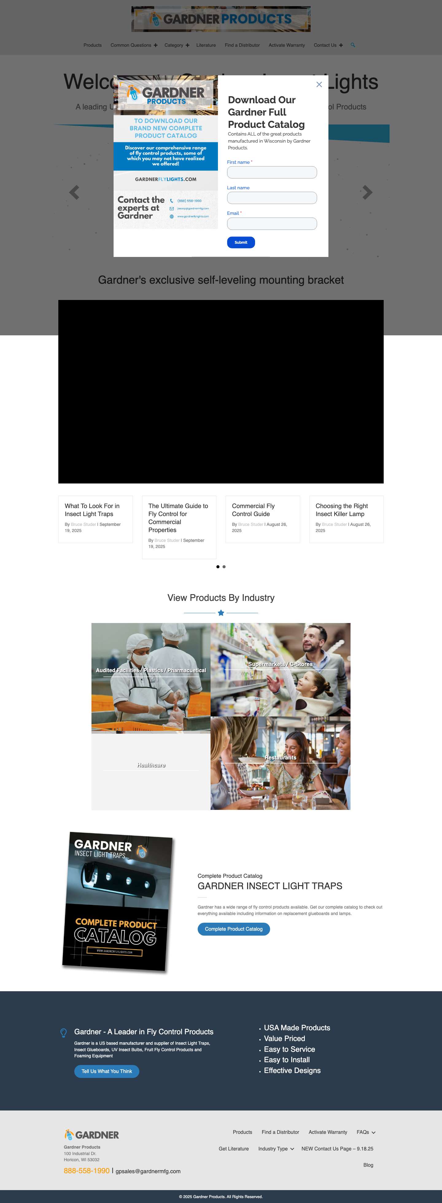 Fly Control Lights & Commercial Fly Traps | Gardner - Full Screenshot