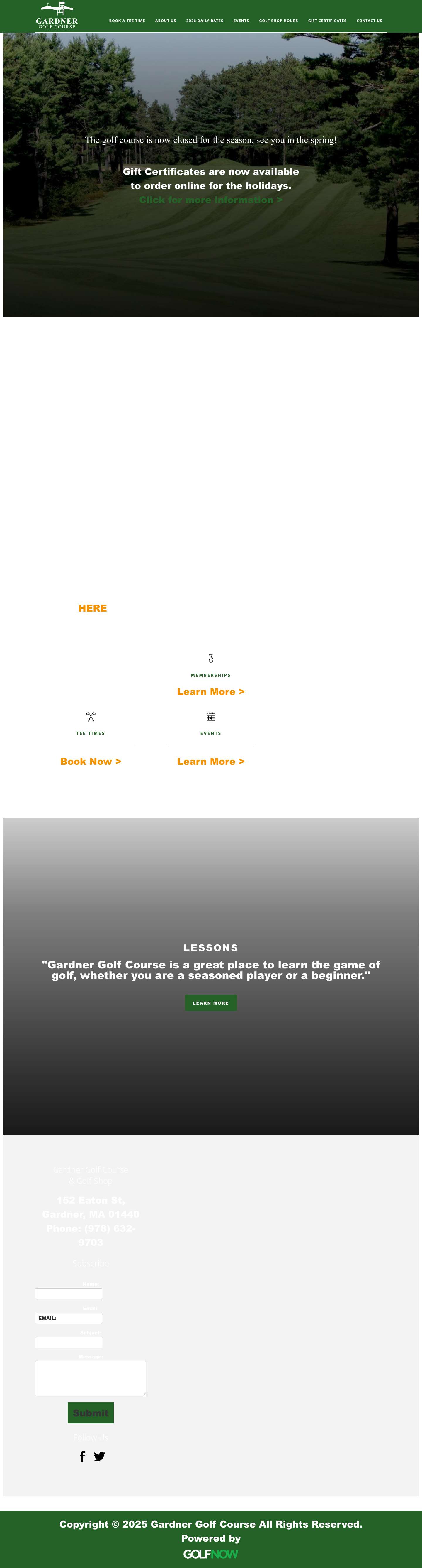 Home - Gardner Golf Course - Full Screenshot