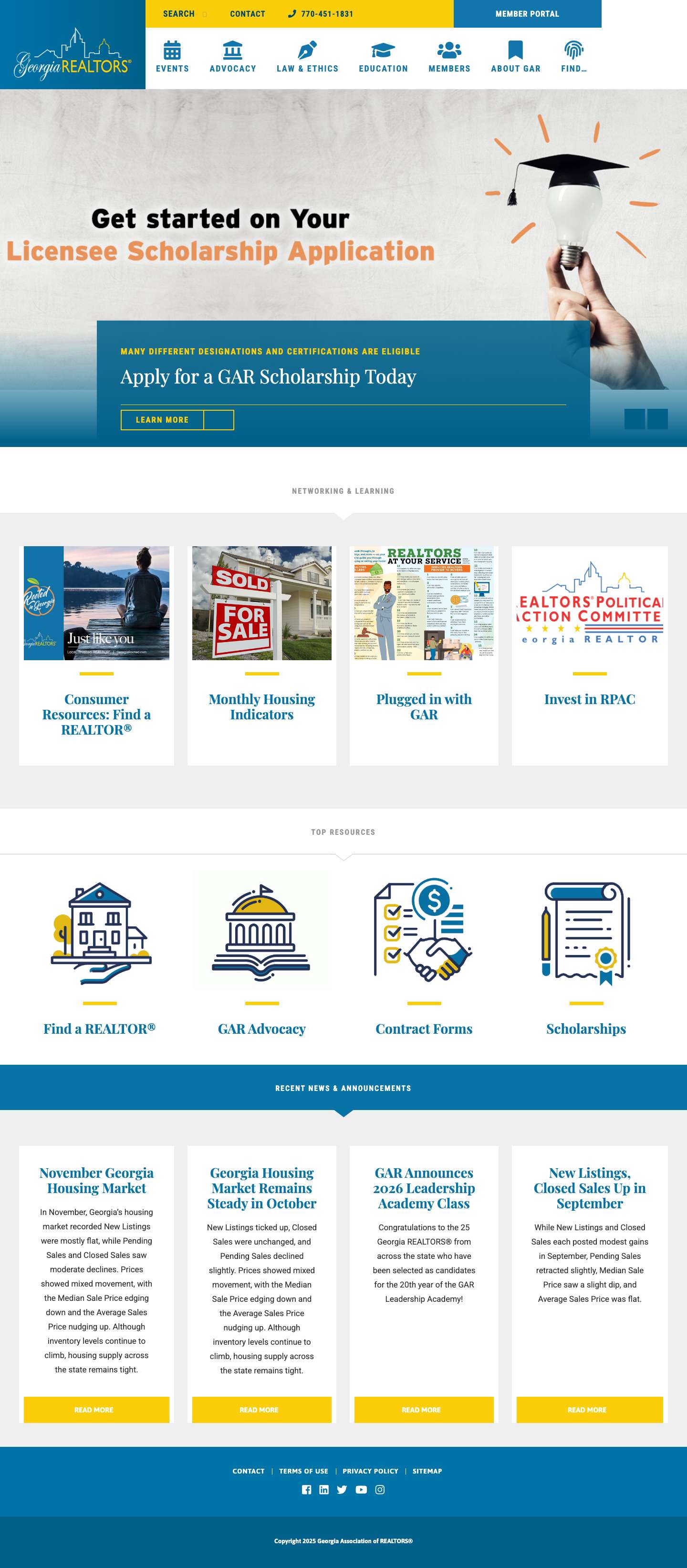 Empowering members for success » Georgia Association of REALTORS® - Full Screenshot