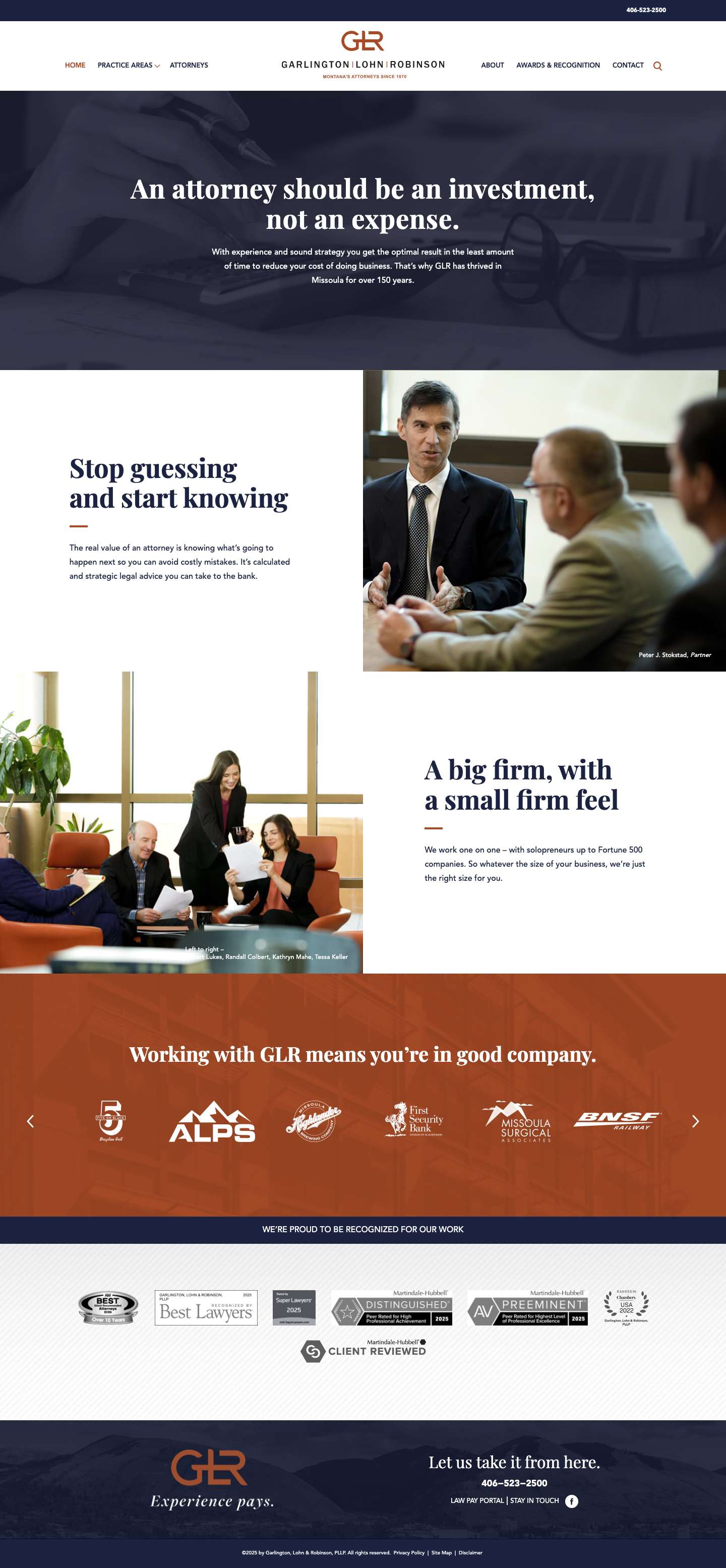 Montana Law Firm | Garlington Lohn & Robinson : GLR - Full Screenshot
