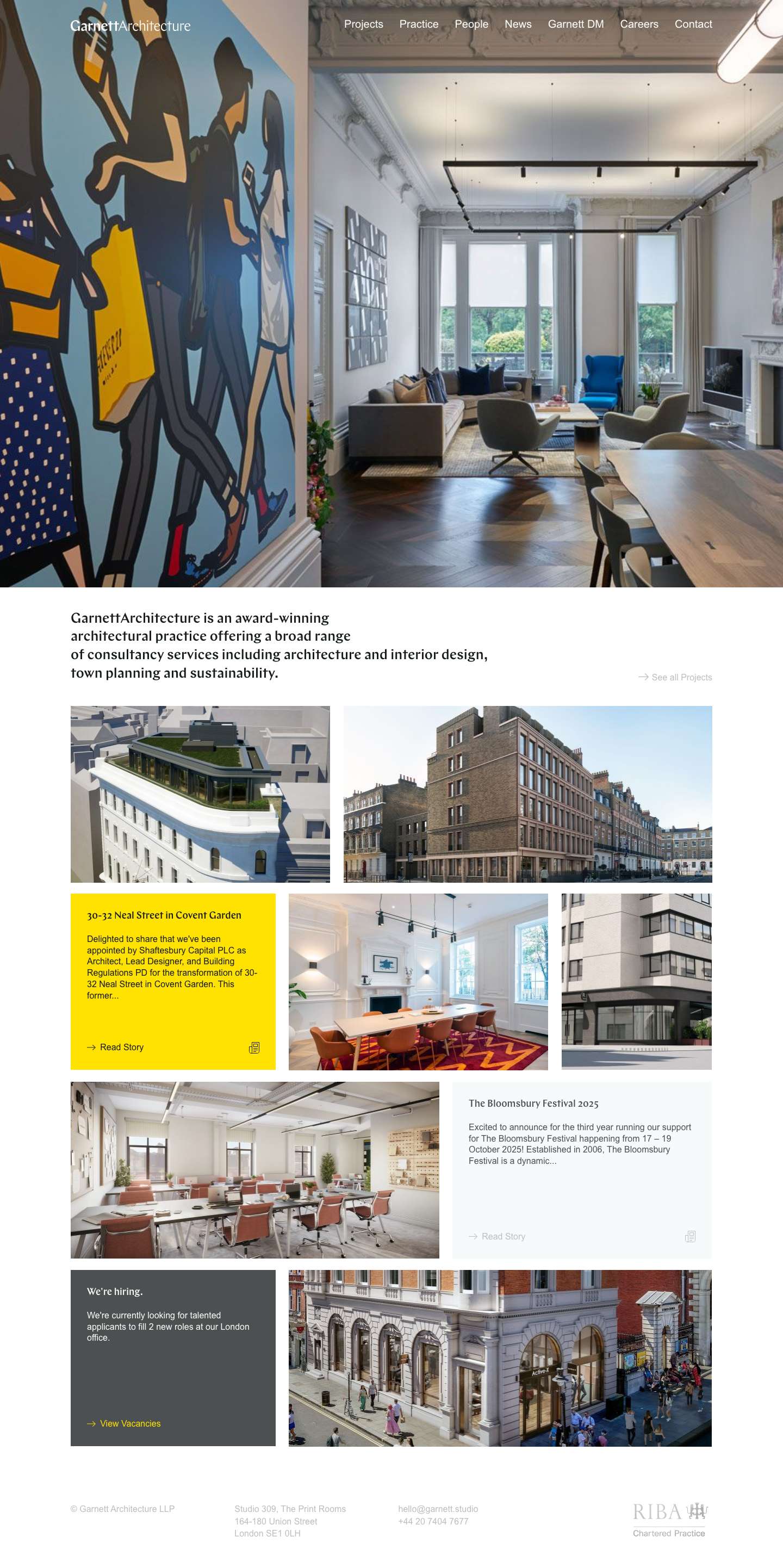 Home- Garnett Architecture: Architects, Planners, Designers - Full Screenshot