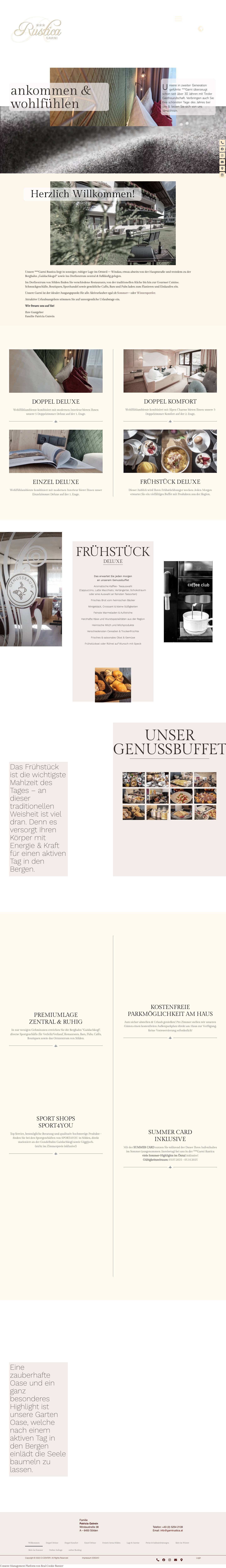 Willkommen - Garni Rustica - Frühstückspension in Sölden - Full Screenshot