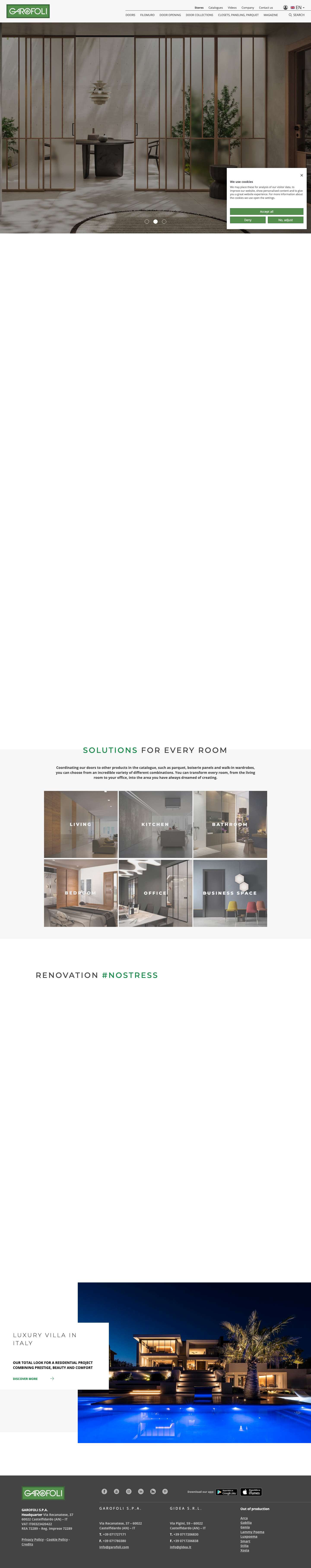 Italian doors, parquet, wardrobes and wooden design | Garofoli - Full Screenshot