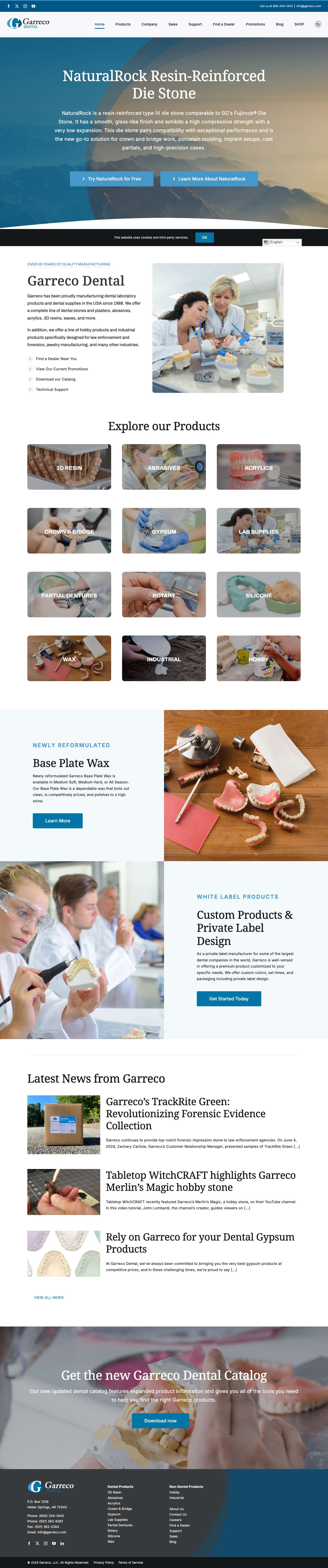 Garreco™ Dental Lab Products – Dental laboratory products manufacturer. Made in USA. - Full Screenshot