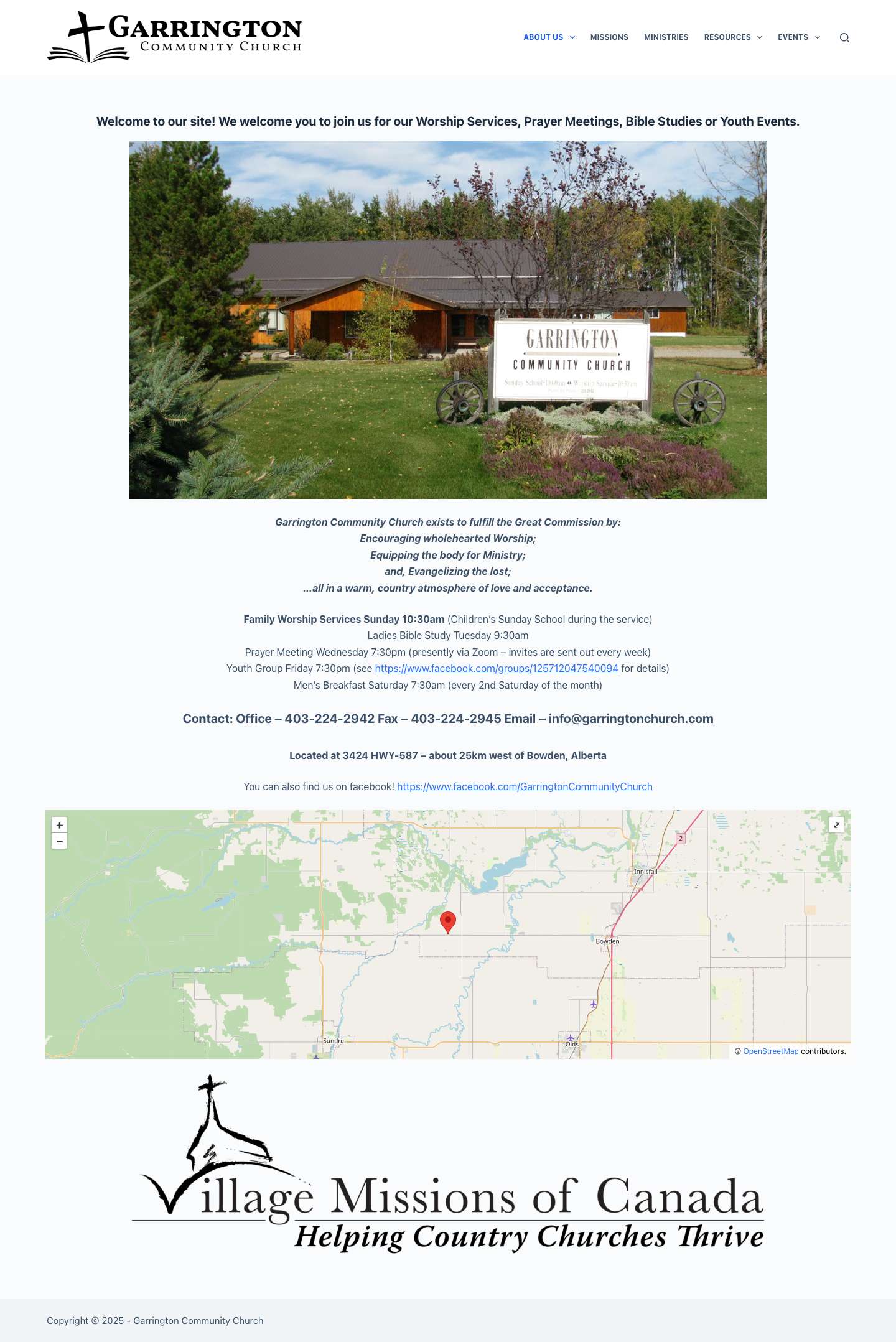 Garrington Community Church - Full Screenshot