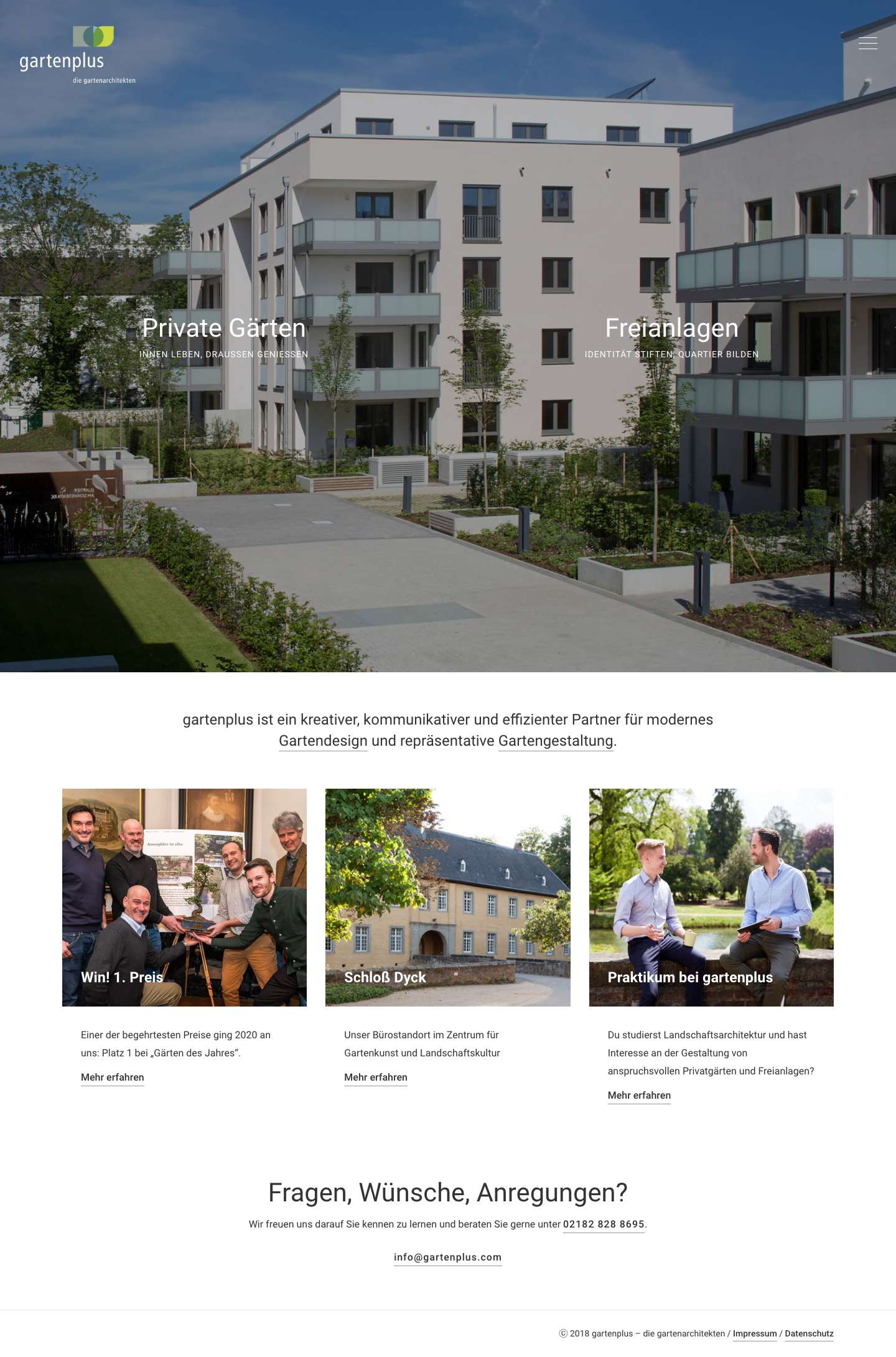 Gartengestaltung Köln Düsseldorf - gartenplus - die gartenarchitekten - Full Screenshot