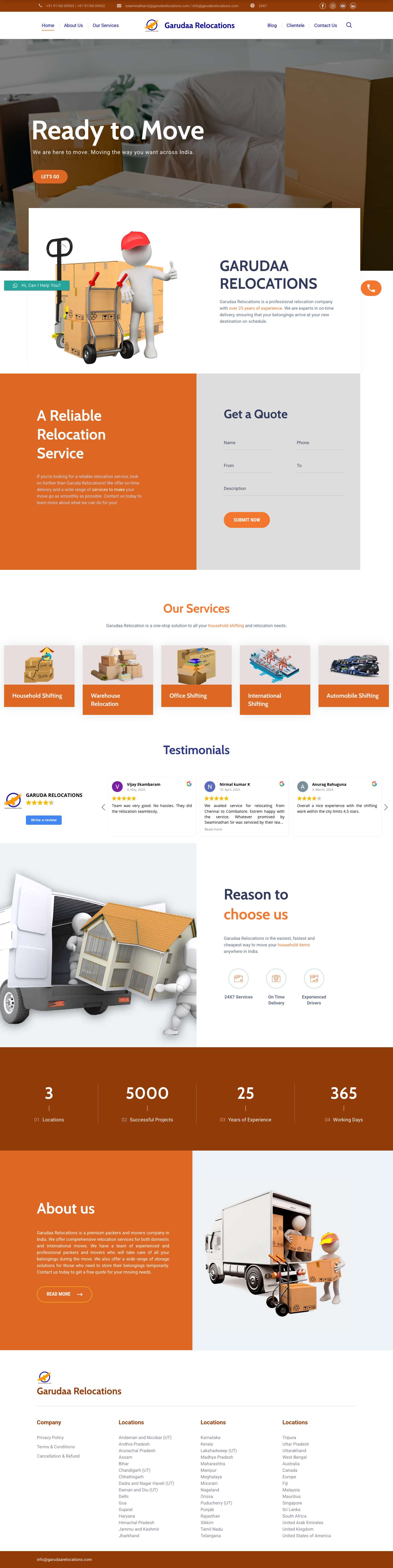 Garudaa Relocations – Best packers and movers in velachery - Full Screenshot