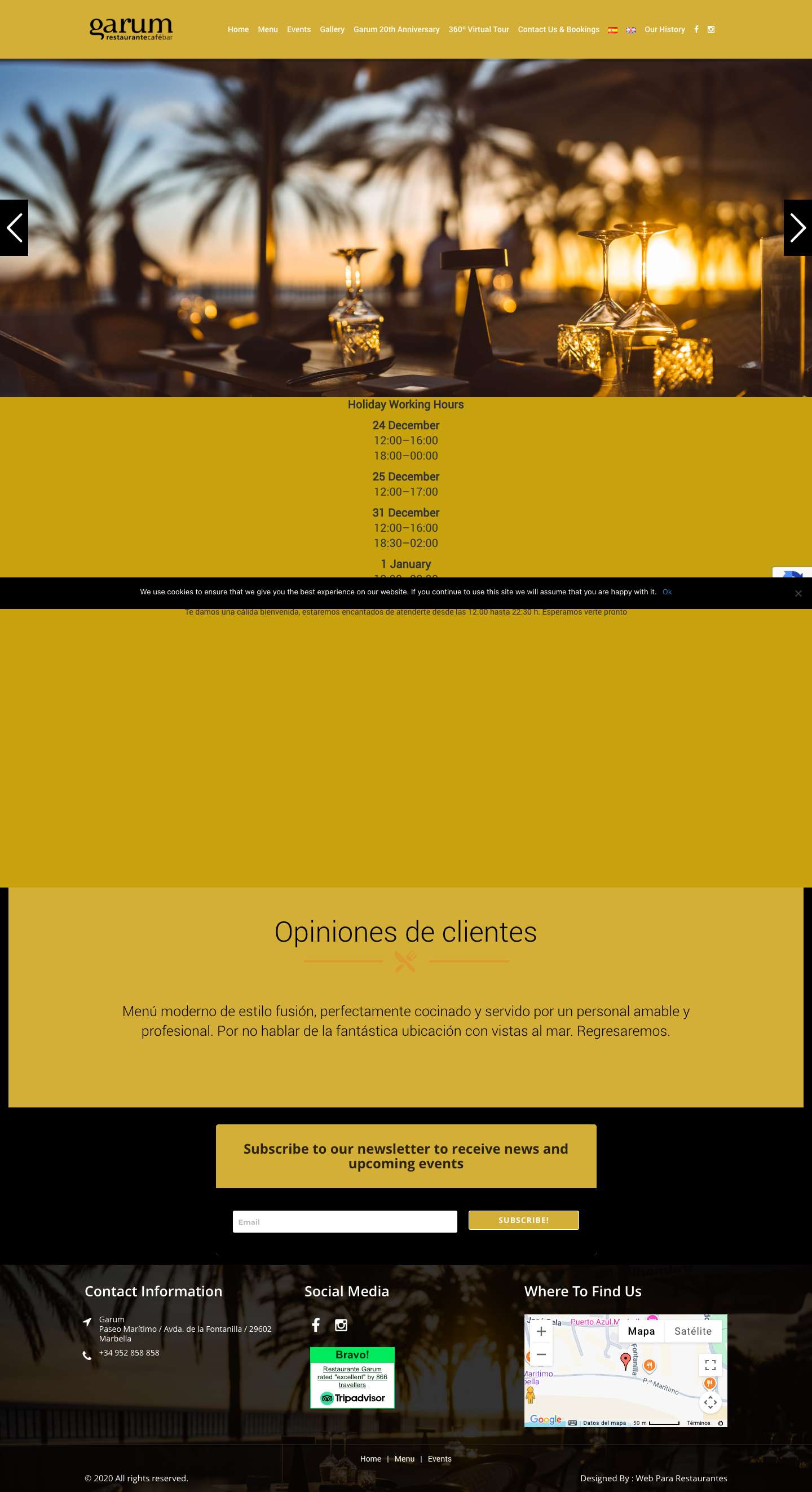 Restaurante Garum Marbella - Full Screenshot