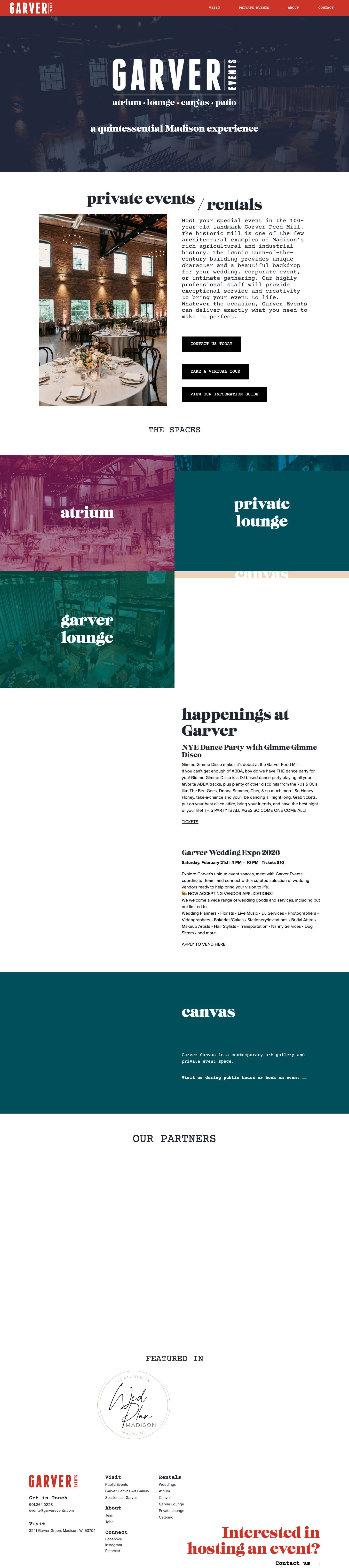 Home - Garver Events - Full Screenshot