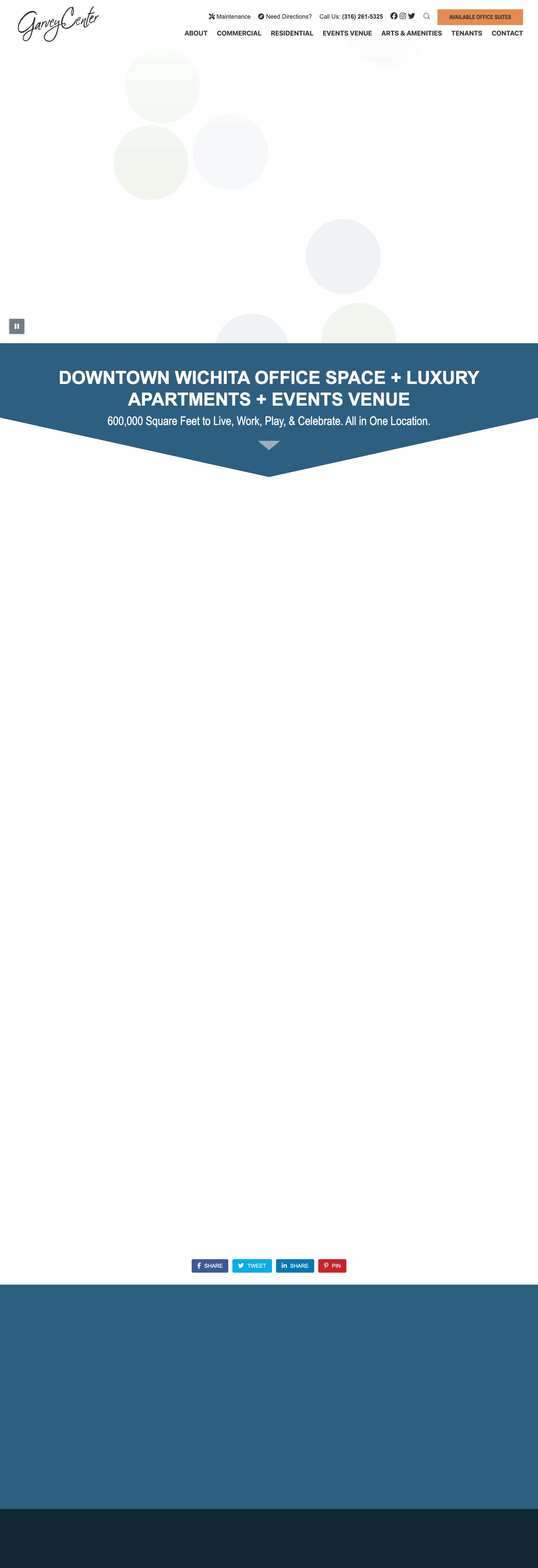 Downtown Wichita Office Space, Luxury Apartments & Events Venue - Full Screenshot