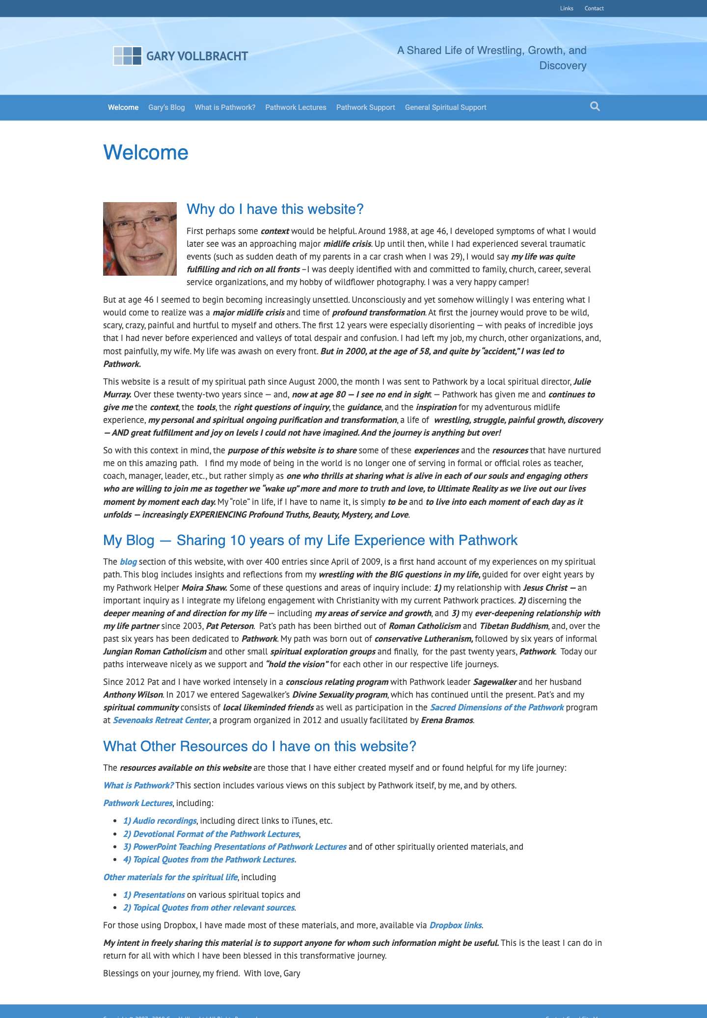 Welcome - Gary Vollbracht - Full Screenshot