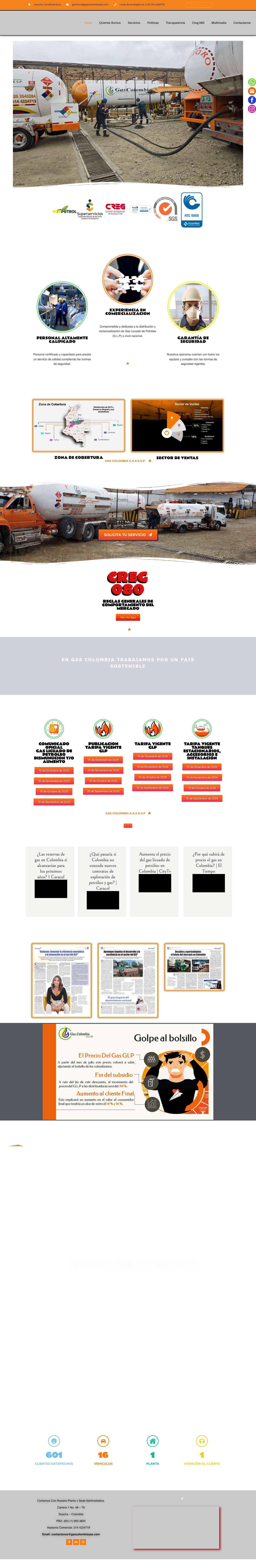 Gas Colombia – Comercialización y distribución de GLP (Gas Licuado de Petróleo) - Full Screenshot