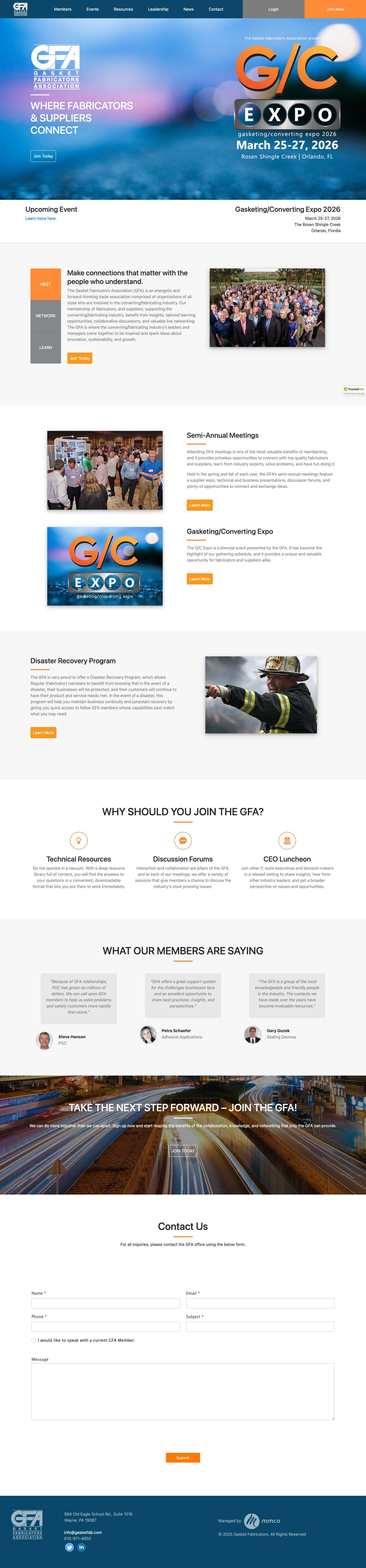 Home Page - GFA - Full Screenshot