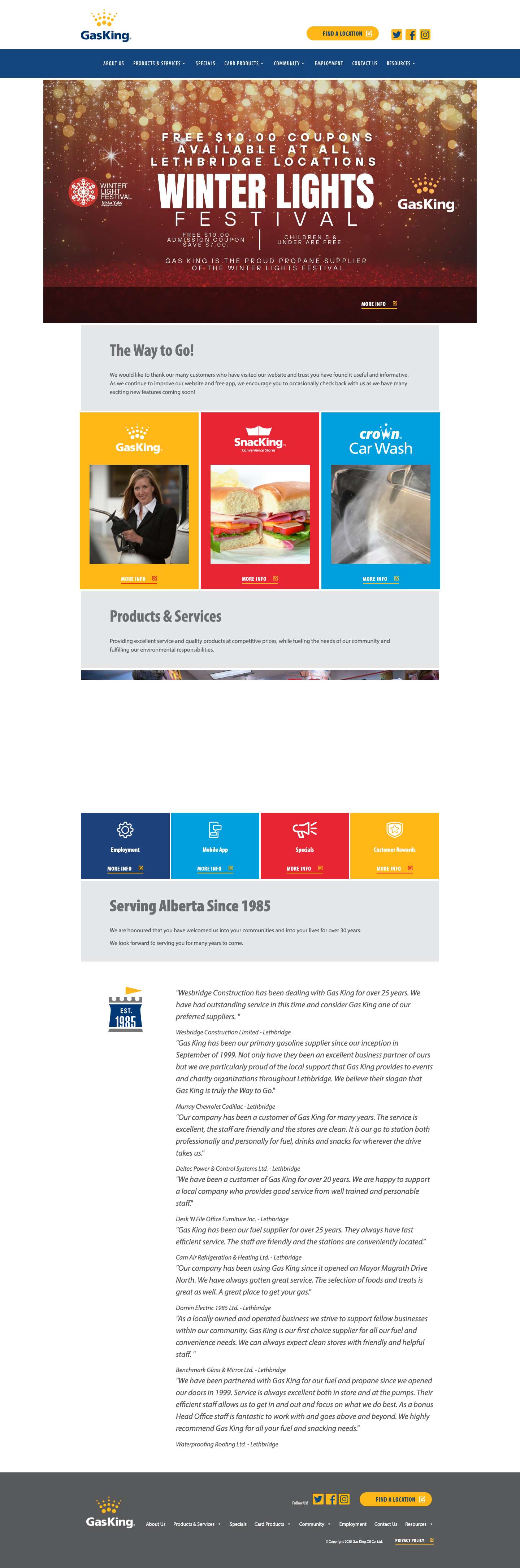 Gas King Oil Co. Ltd. | Southern Alberta's Local Choice for Retail Fuel - Full Screenshot