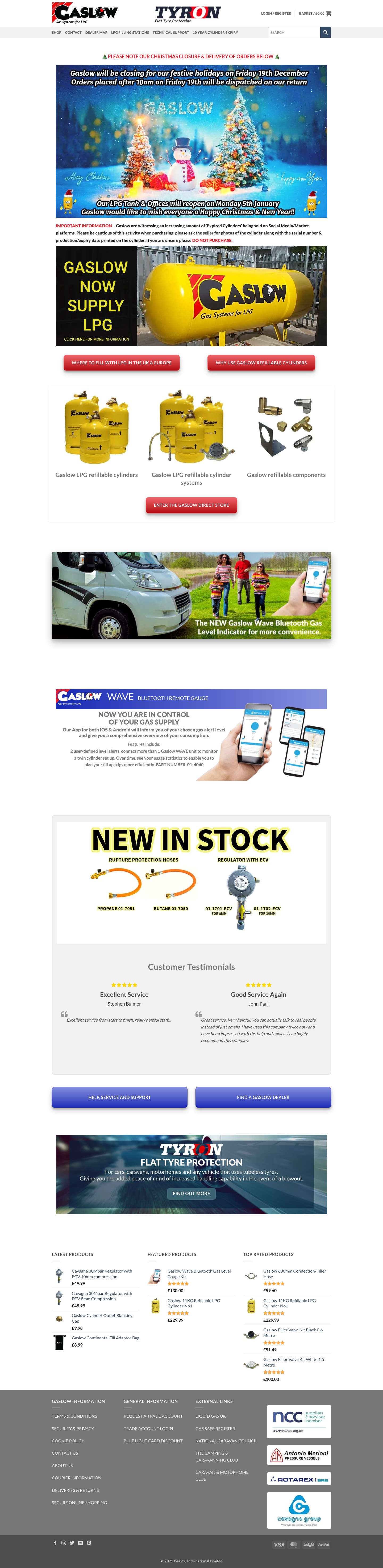 Gaslow Official Gaslow Website for LPG Refillable Cylinders & Components - Full Screenshot