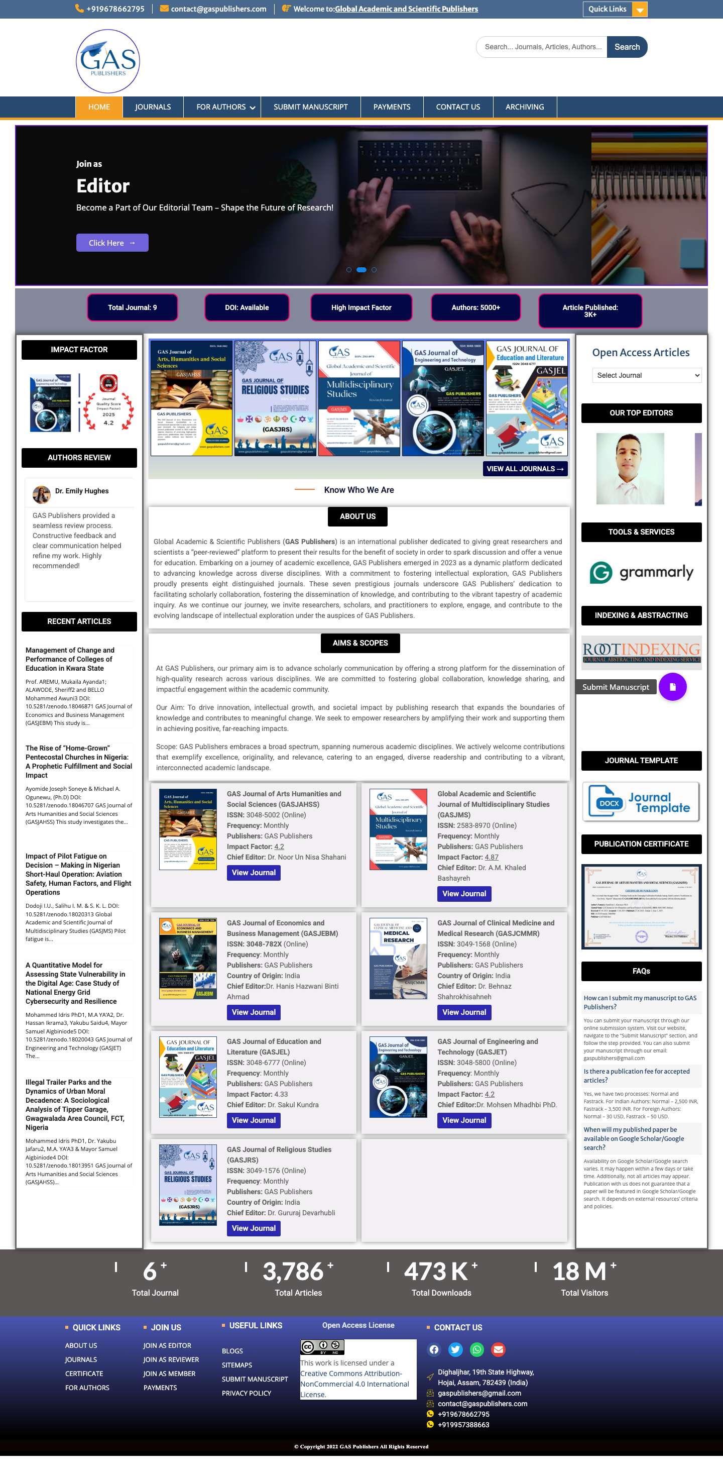 Home - GAS PUBLISHERS - Full Screenshot