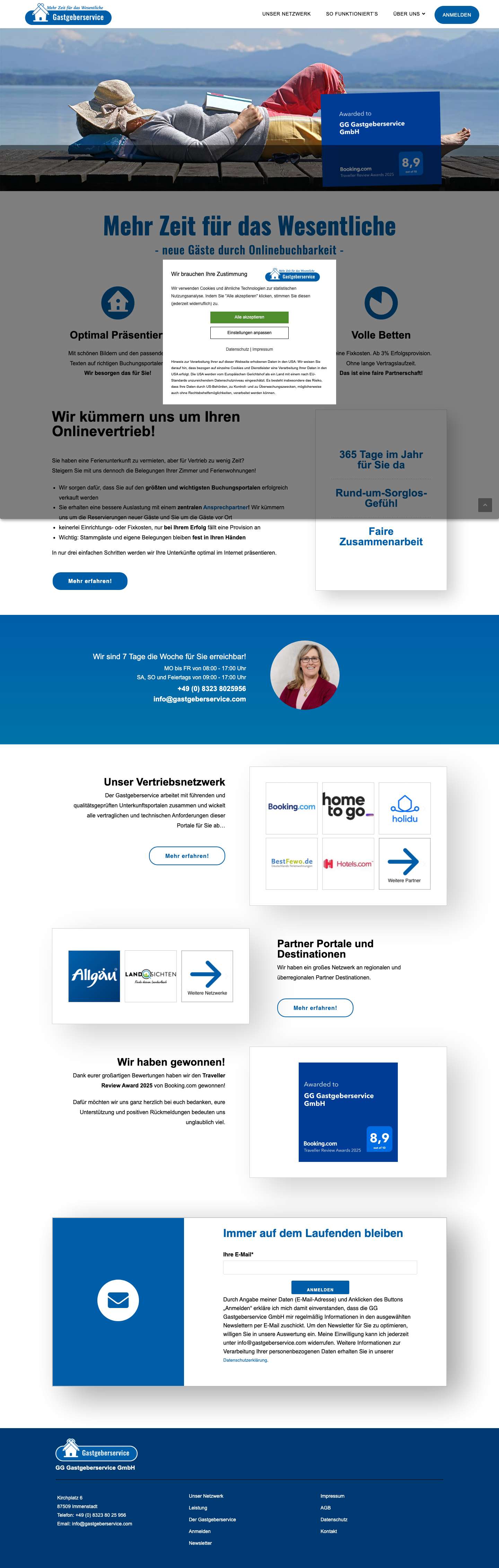 Gastgeberservice – Mehr Gäste durch Onlinebuchbarkeit - Full Screenshot