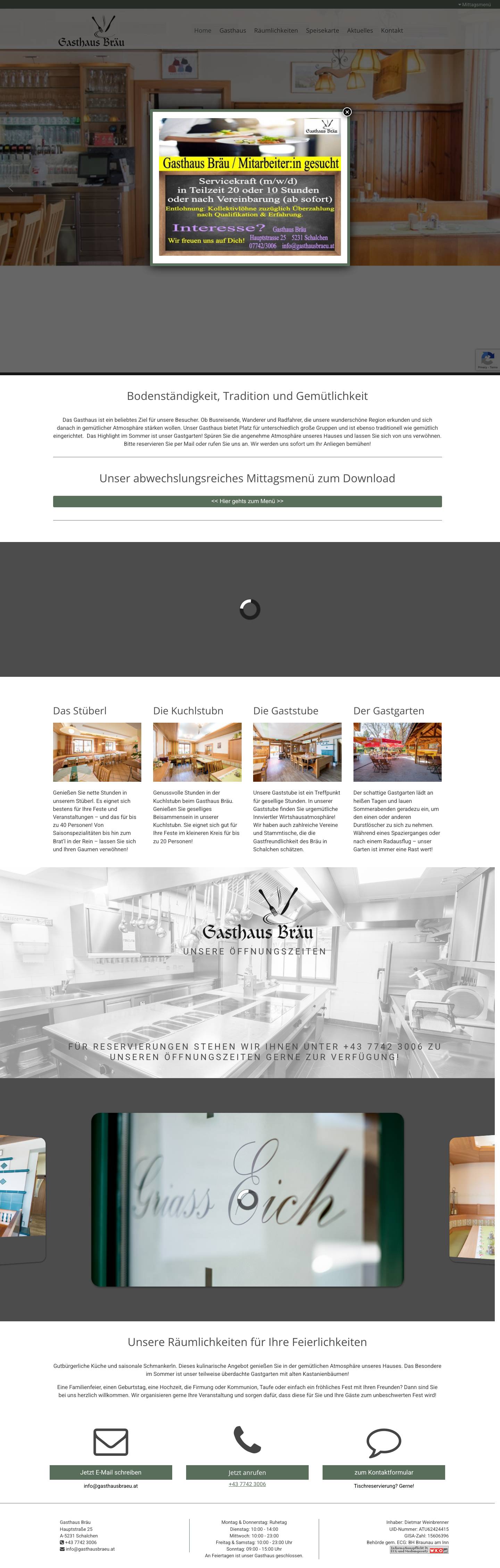 Gasthaus Bräu - Familie Weinbrenner in Schalchen - Full Screenshot