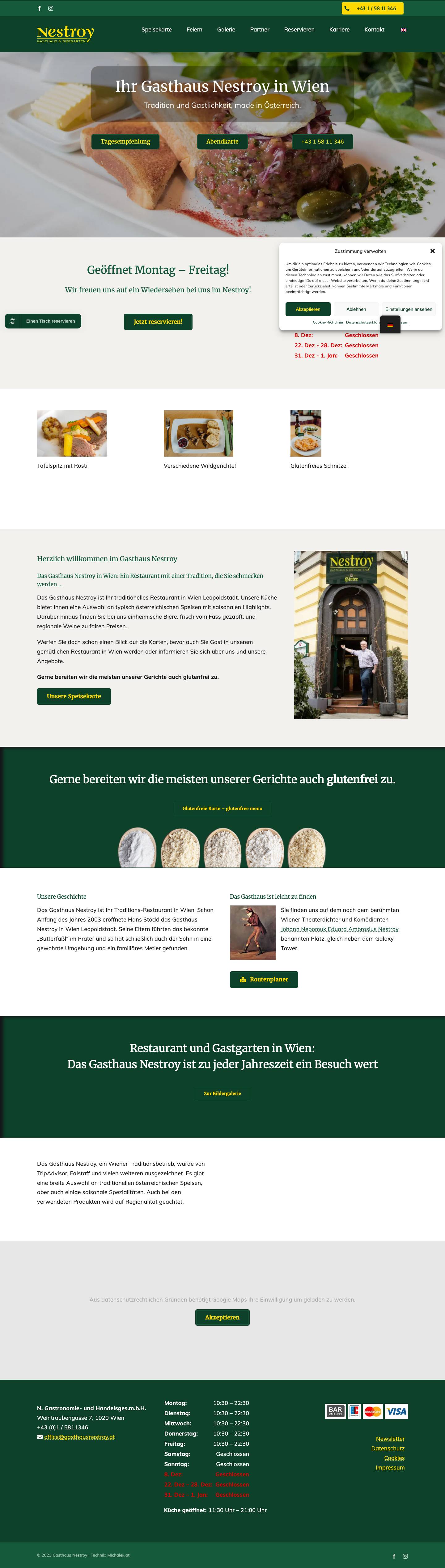 Startseite - Nestroy Gasthaus & Biergarten - Full Screenshot