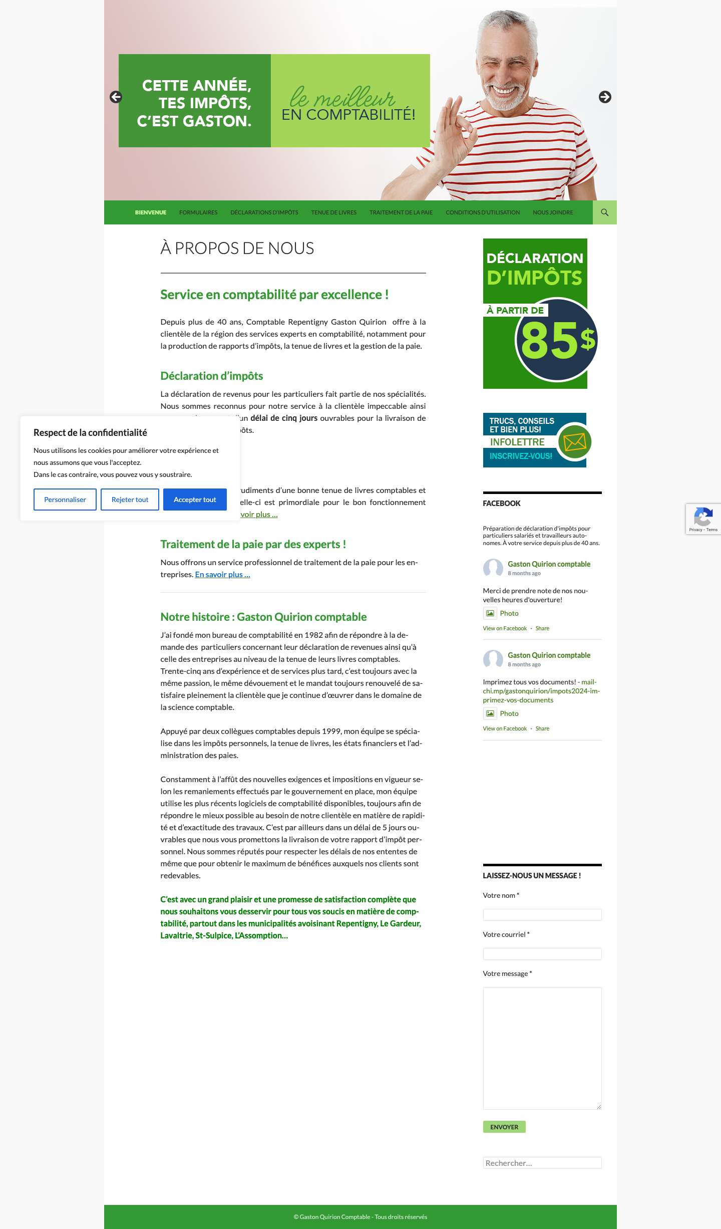 Comptable Repentigny Gaston Quirion - Full Screenshot