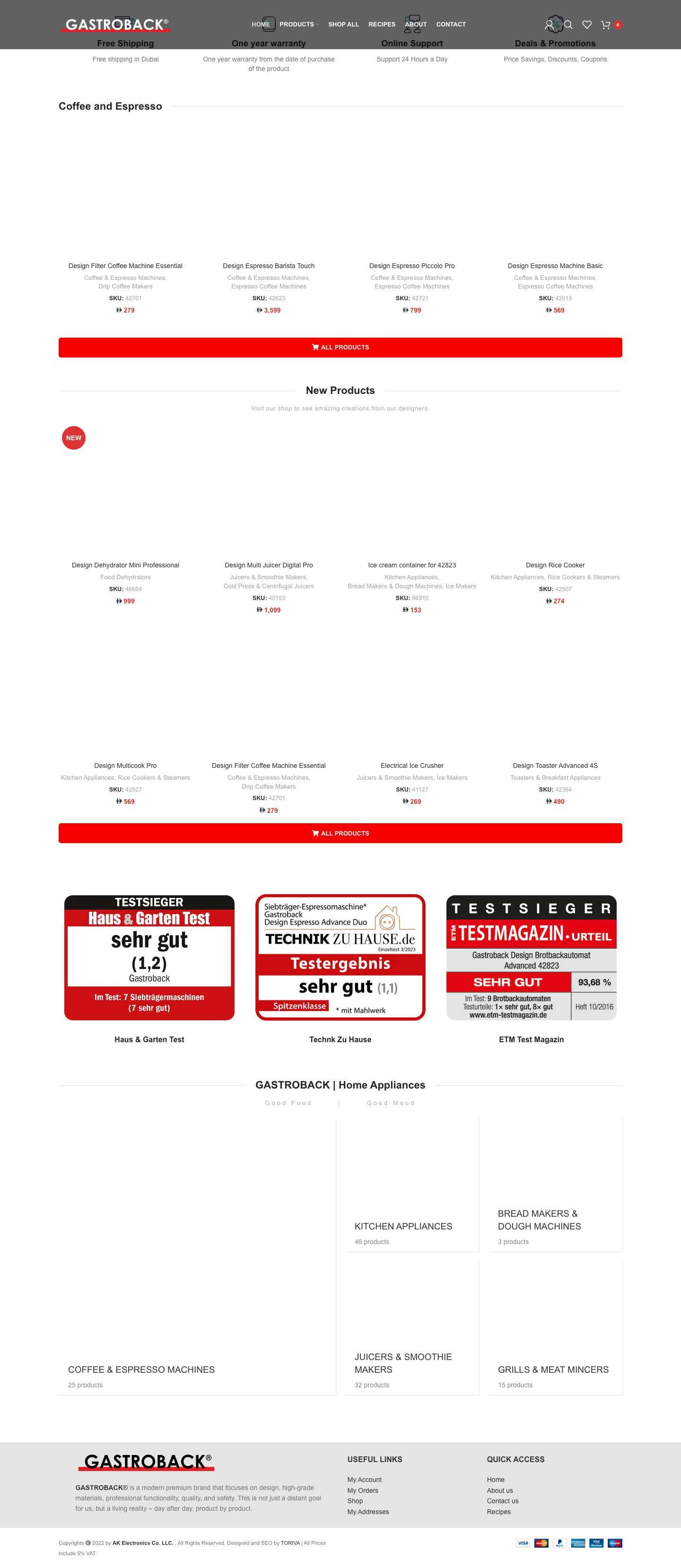 GASTROBACK® UAE | Home Appliances - Full Screenshot