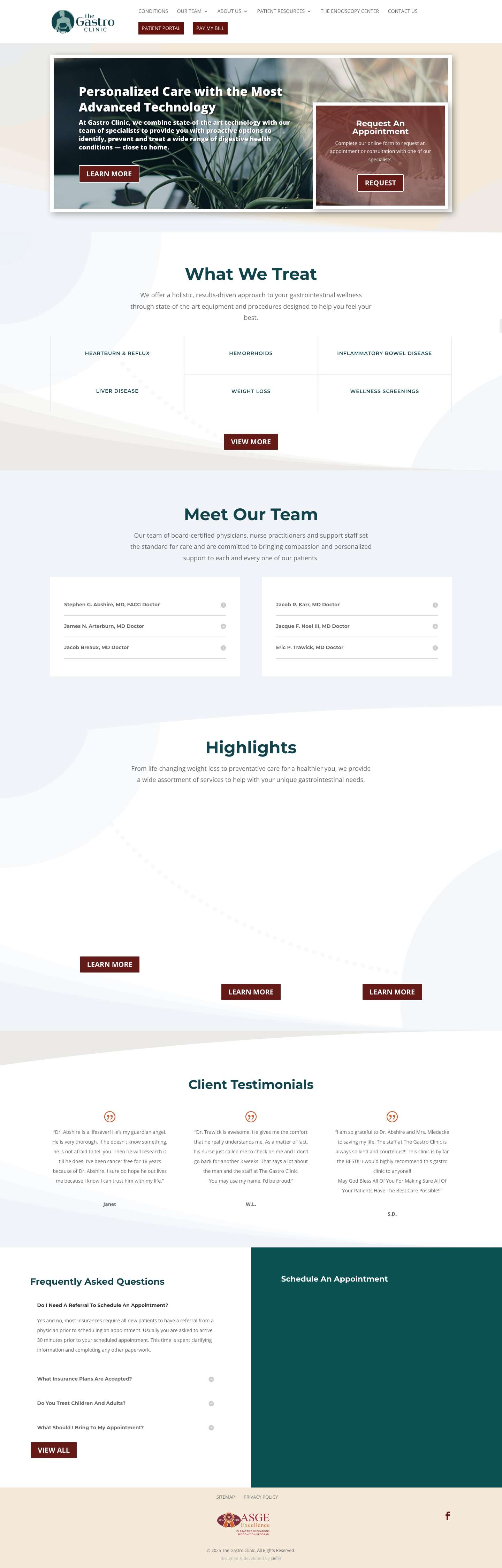 The Gastro Clinic - Digestive Conditions - Lafayette LA - Full Screenshot
