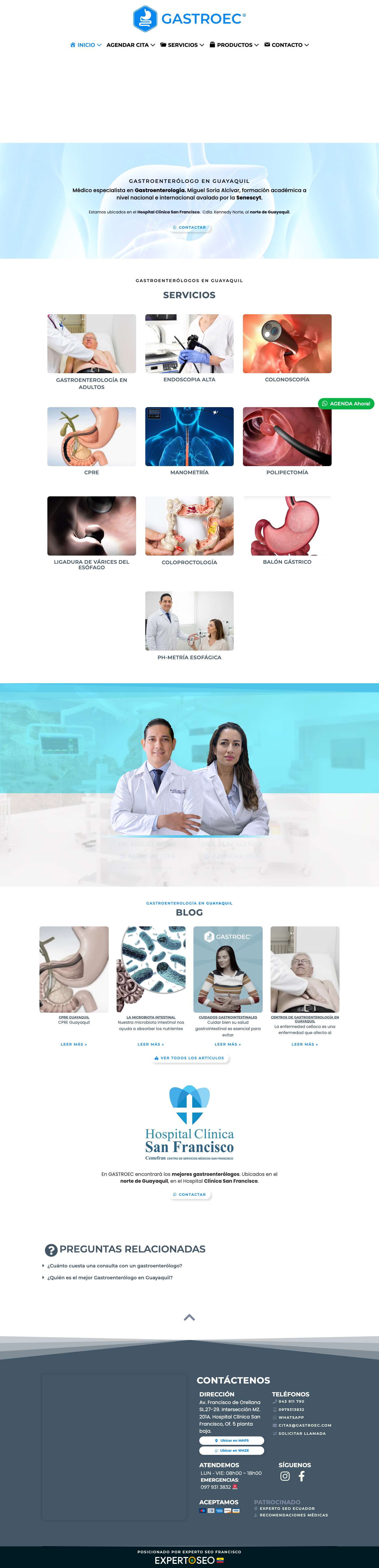 Gastroenterólogos Guayaquil 2025 Dr. Soria Alcívar - Full Screenshot