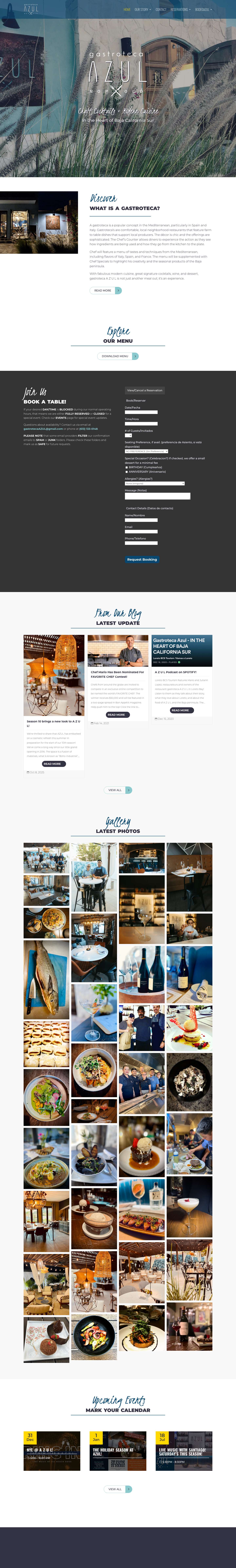 gastroteca A Z U L | Artisanal Mediterranean Food in the Heart of California Sur - Full Screenshot