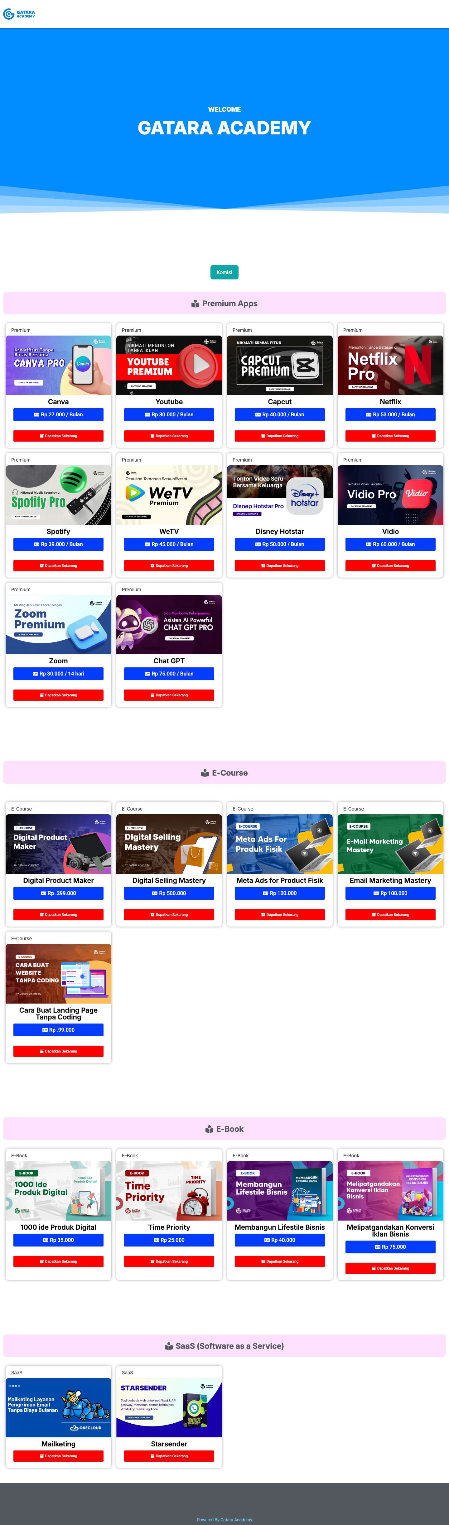Gatara Academy – Platform Belajar Digital MarketingGatara Academy – Platform Belajar Digital Marketing - Full Screenshot